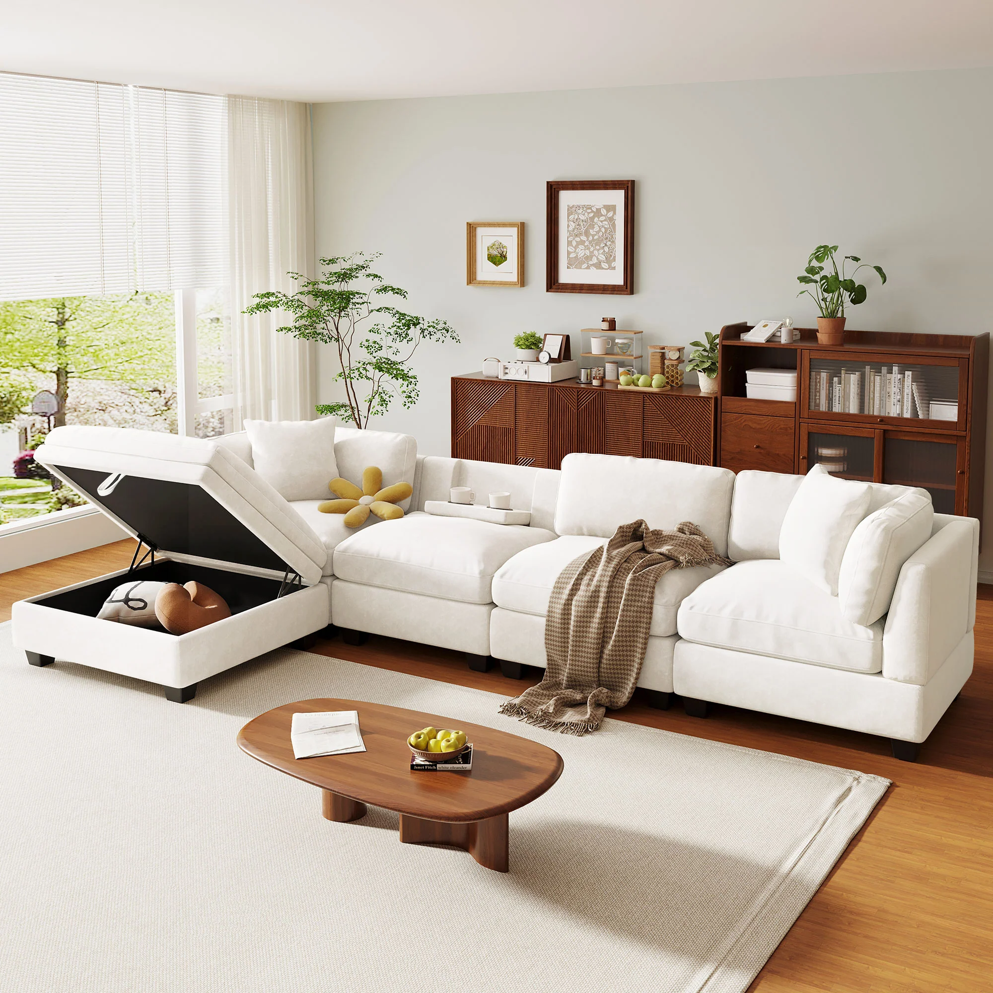 Modular Sofa with Storage Ottoman - Image 4