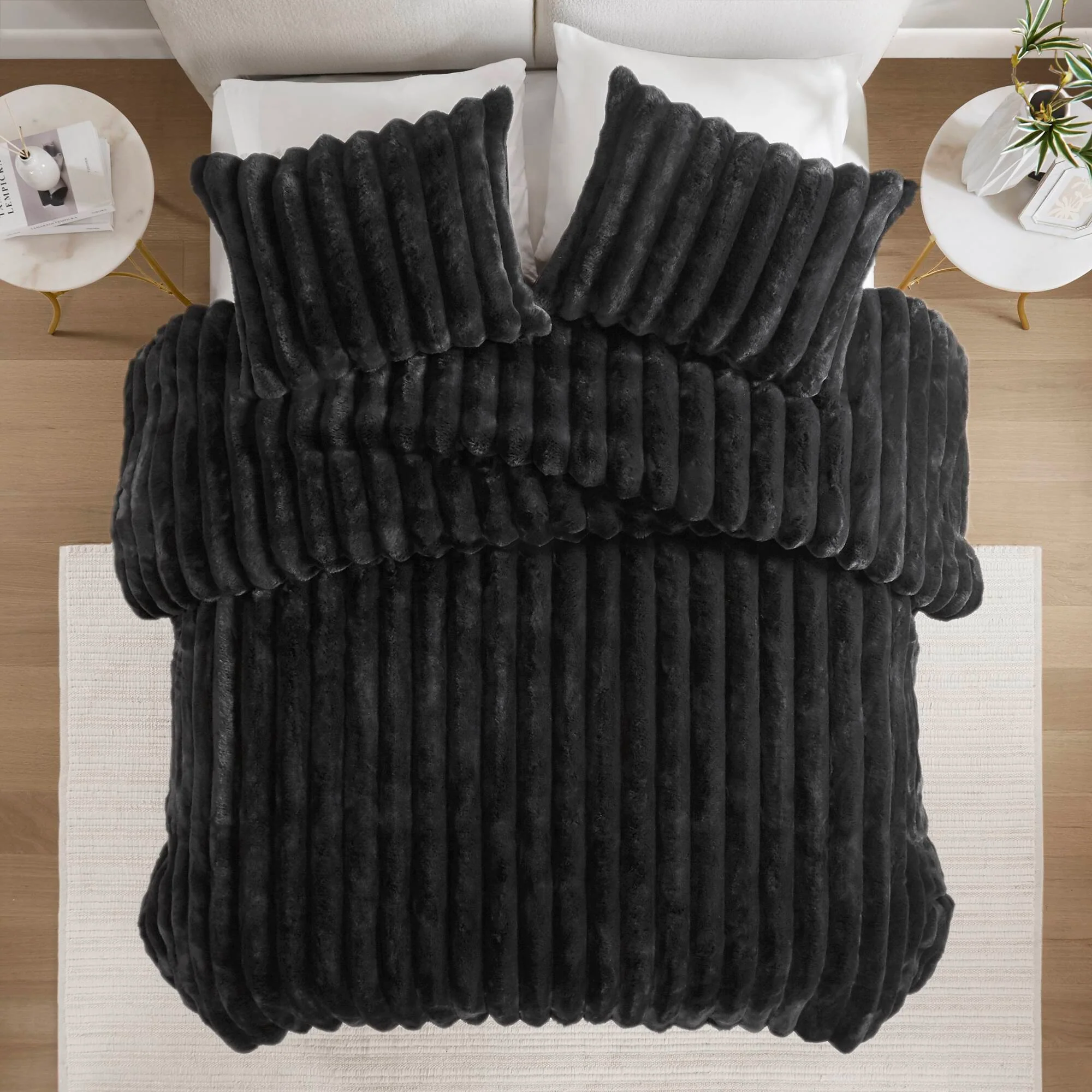 Ultrasoft Faux Fur Ribbed Comforter Set - Image 15