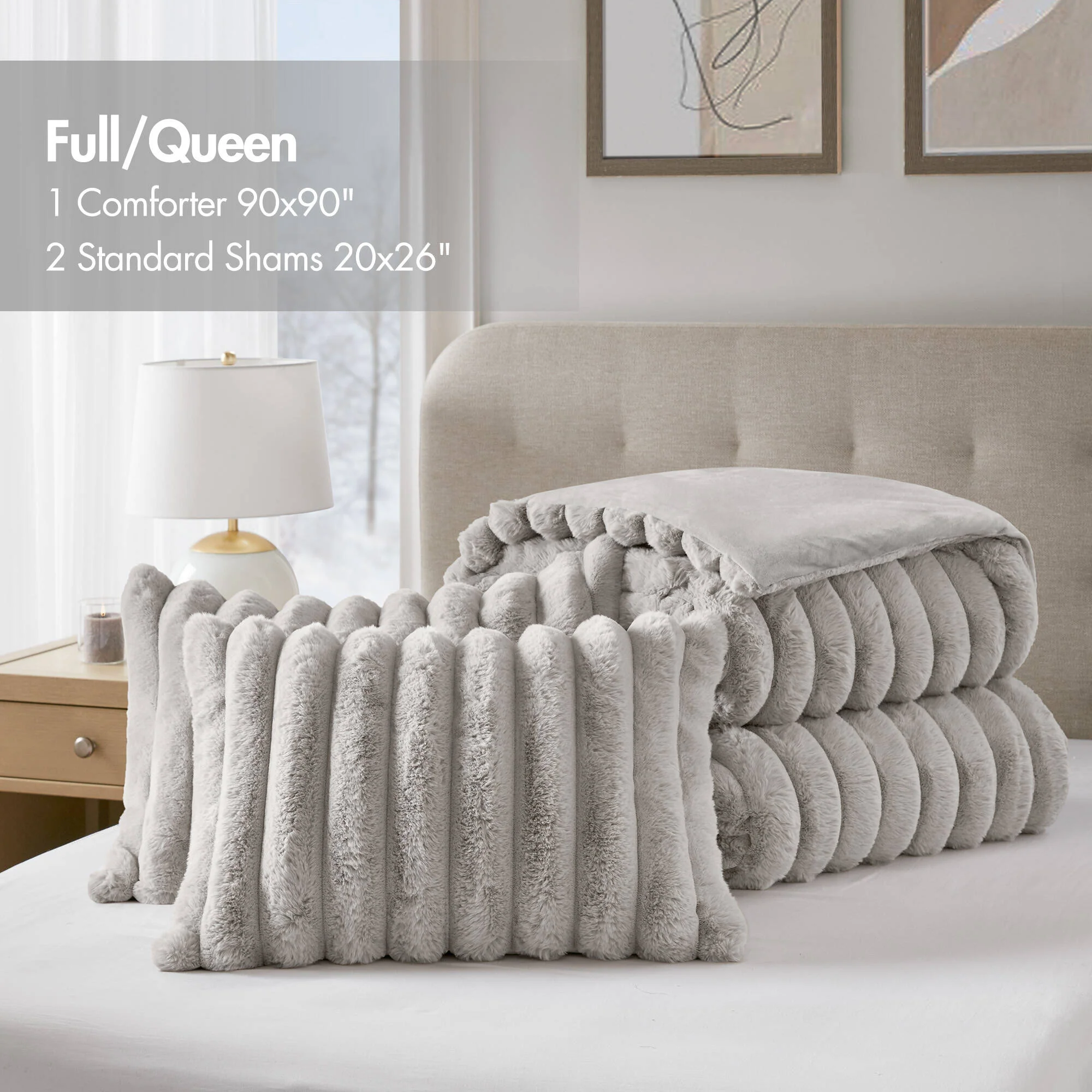 Ultrasoft Faux Fur Ribbed Comforter Set - Image 38