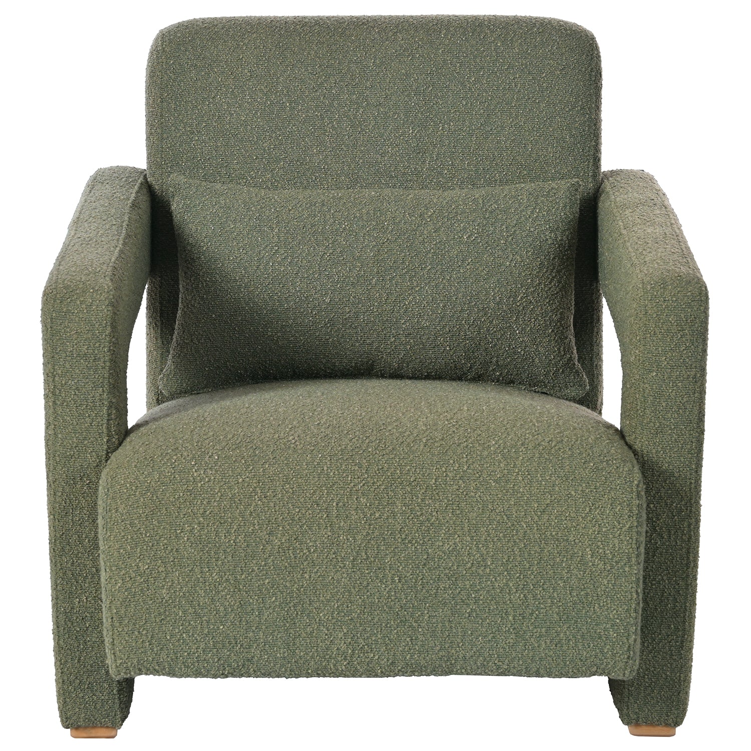 Upholstered Accent Chair with Wood Legs and Open Arms - Image 3