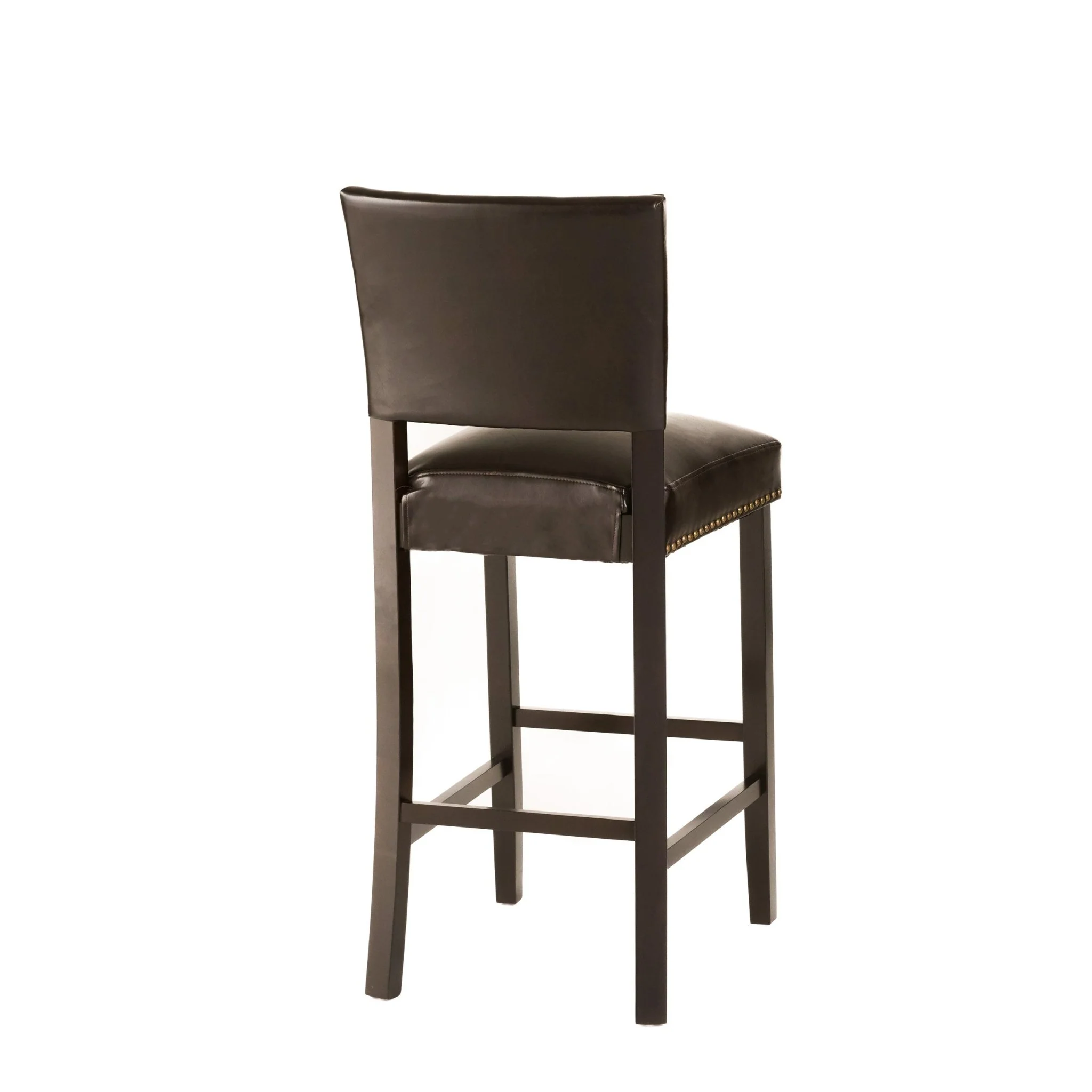 Upholstered Barstool with Open Back and Nail Head Trim - Image 3