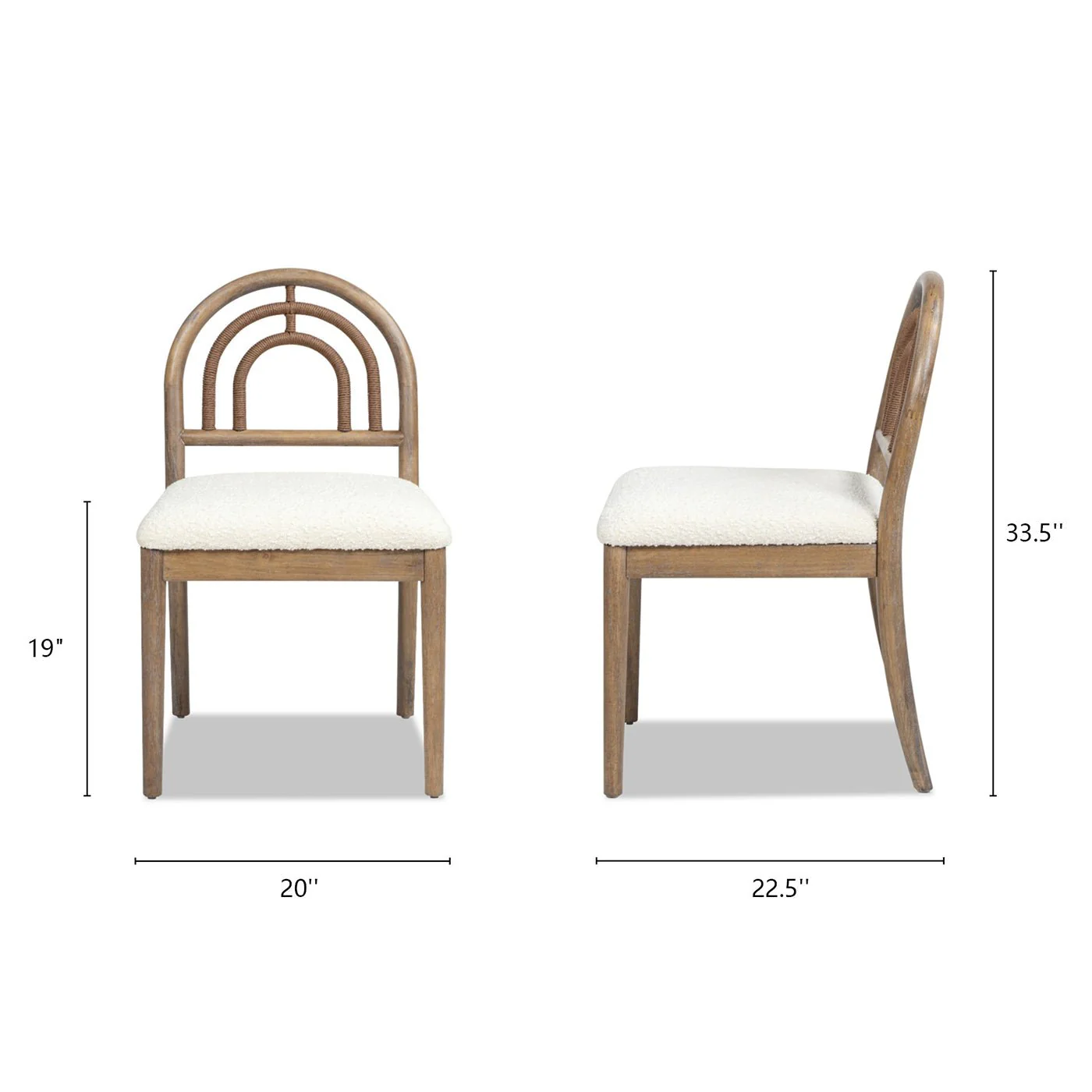Upholstered Dining Chair with Arched Back Wood, Set of 2 - Image 8