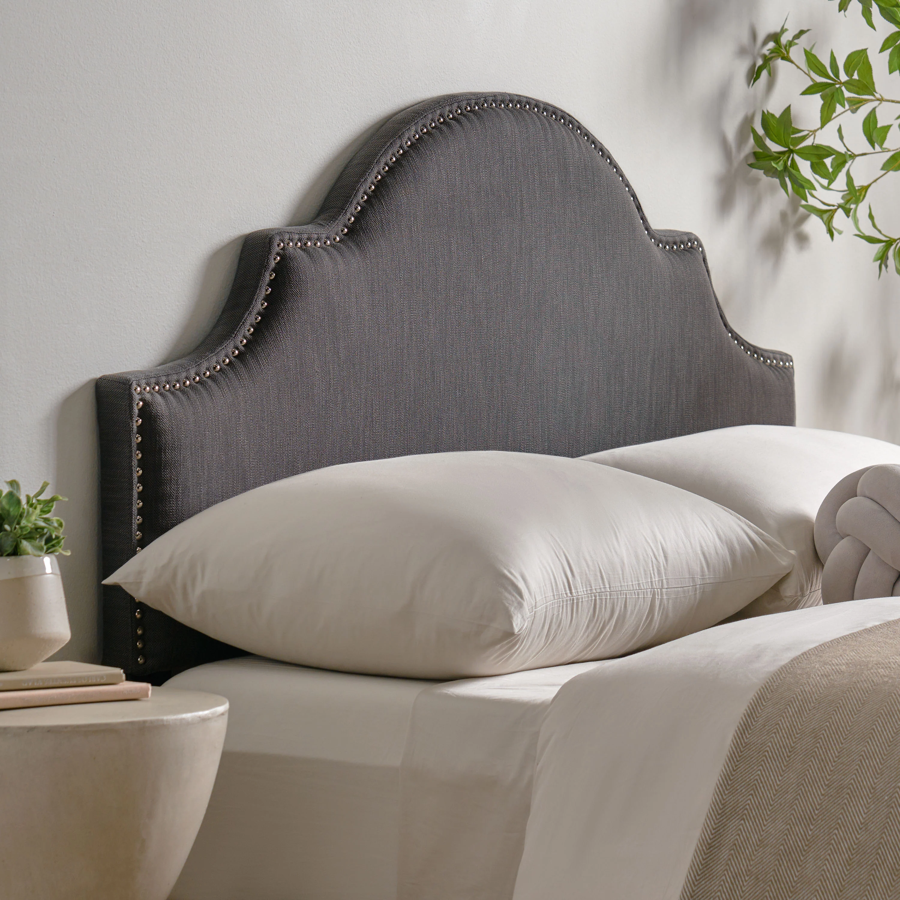 Upholstered Nailhead Trim Headboard - Image 9