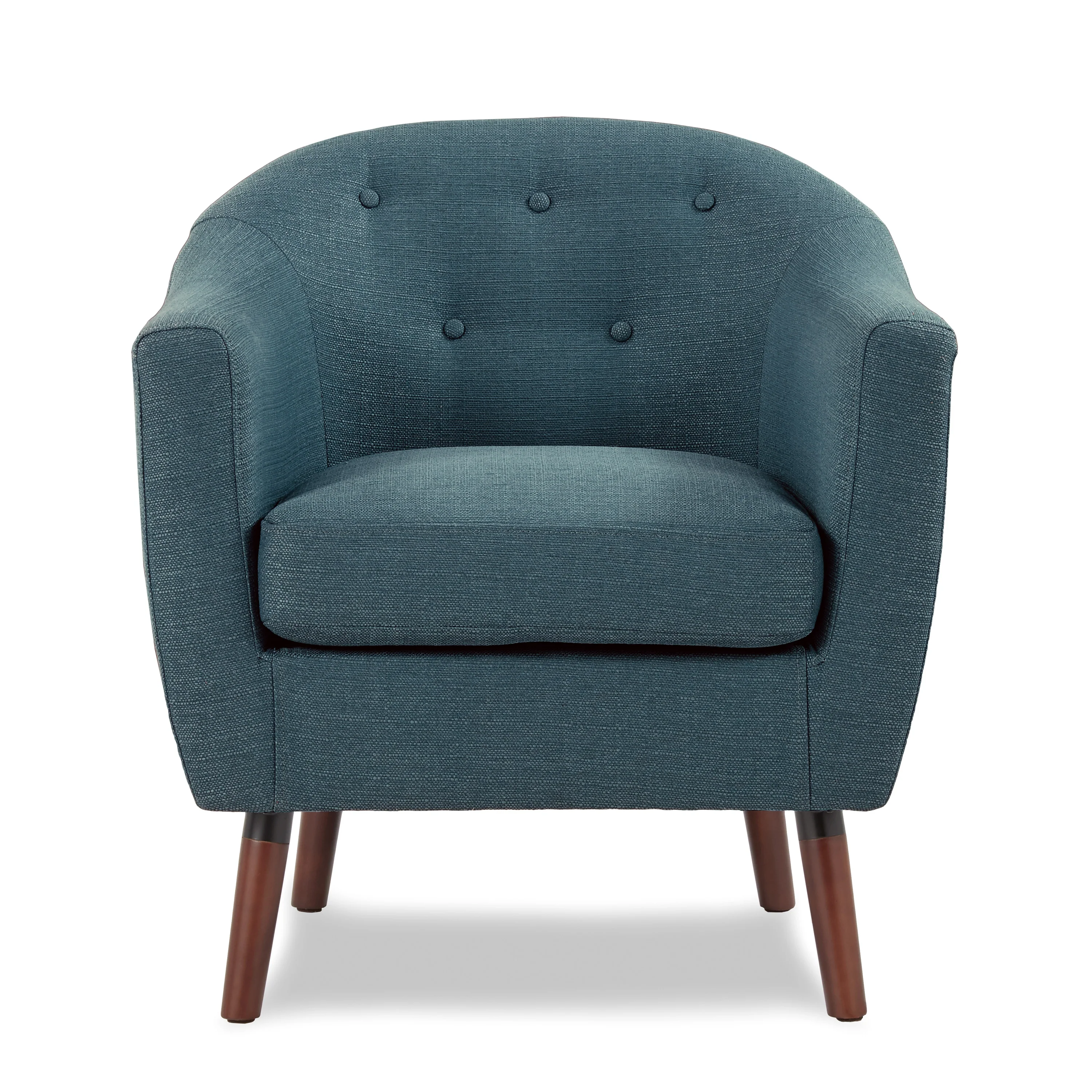 Upholstered Sloped Arm Tufted Club Accent Chair - Image 3