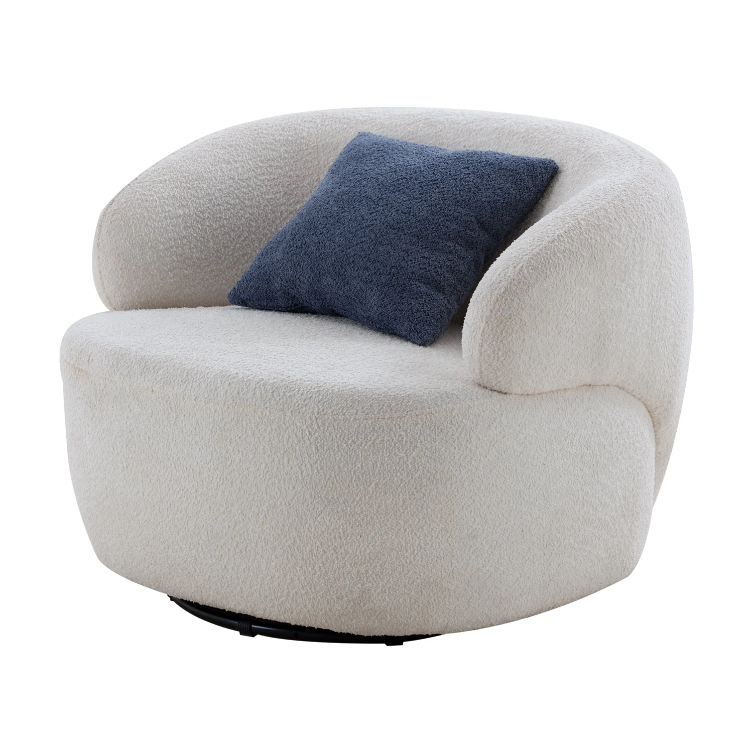 Upholstered Swivel Accent Chair with Metal Base - Image 3
