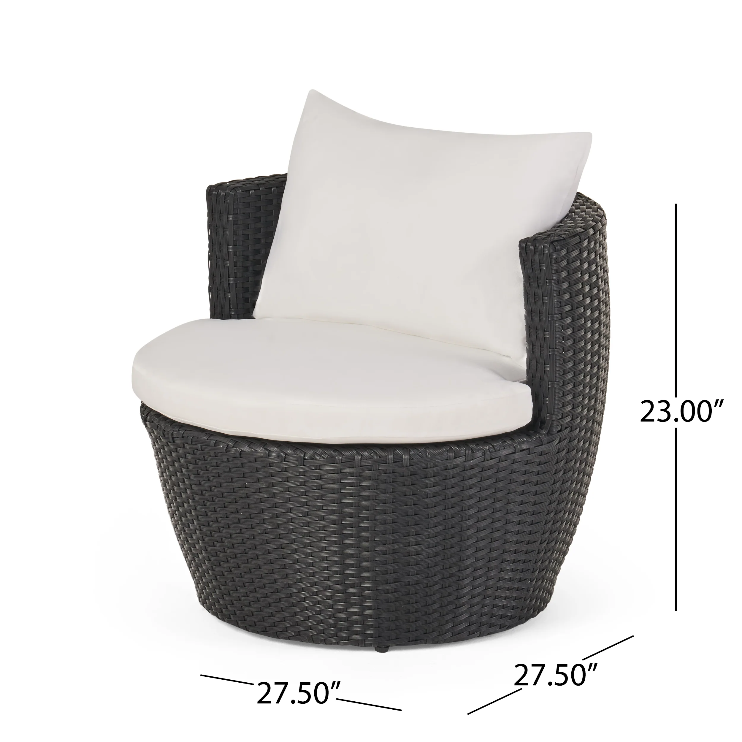 Vanadinite 3-Piece Outdoor Chat Set with Glass Table and 2 Armless Chairs - Image 10