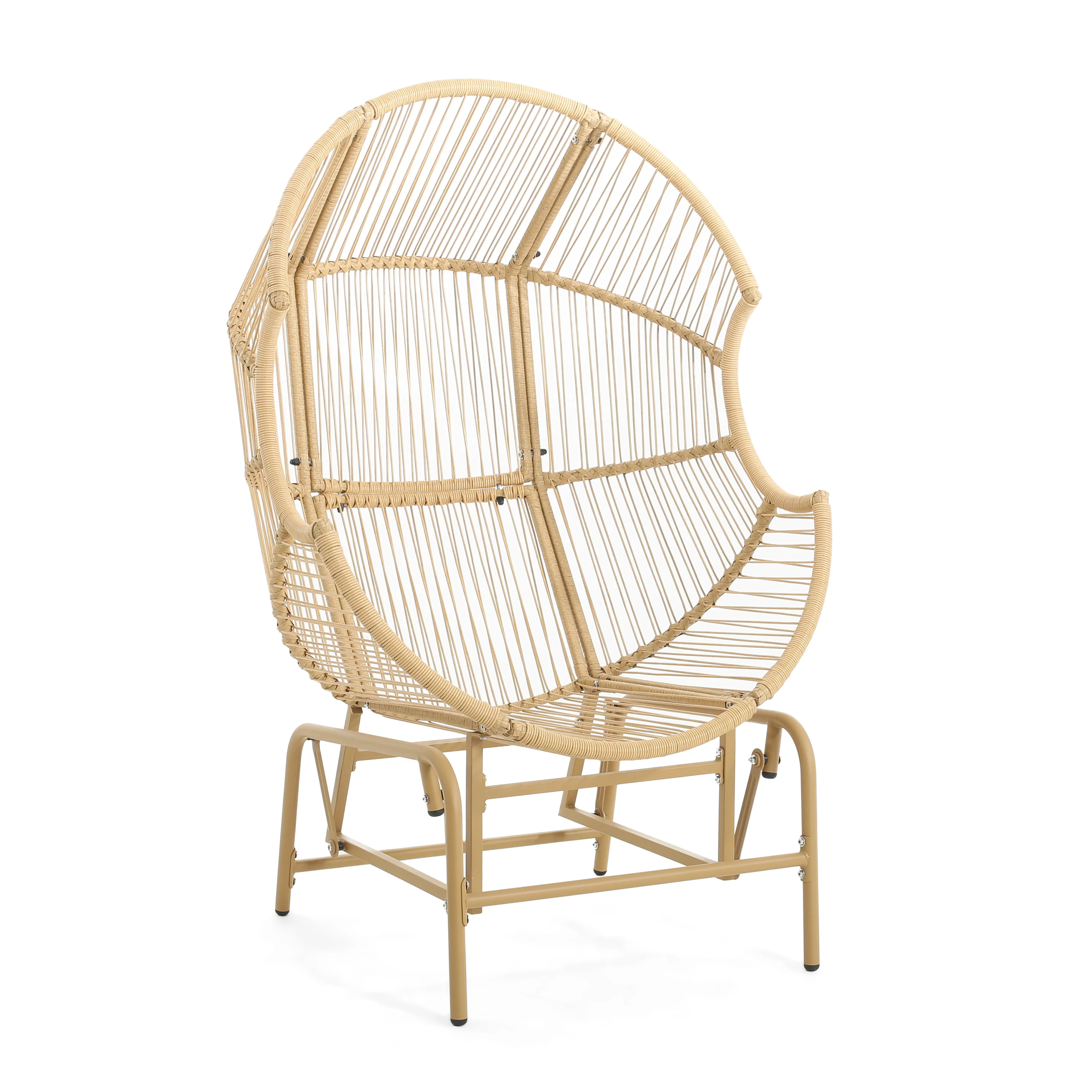 Variscite Outdoor Wicker Glider Chair with Cushion Seat - Image 3