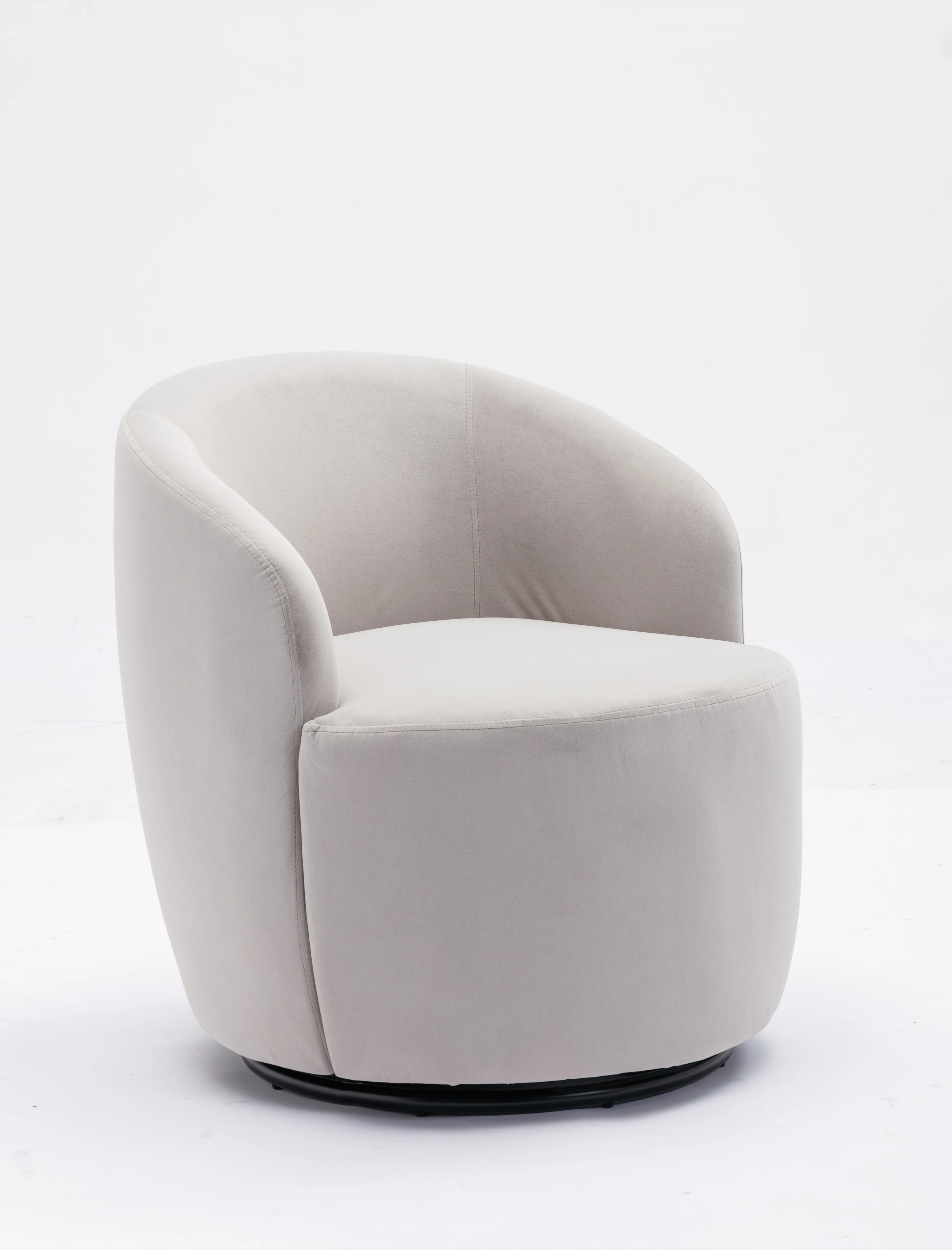Swivel Barrel Accent Chair with Velvet Fabric - Image 30