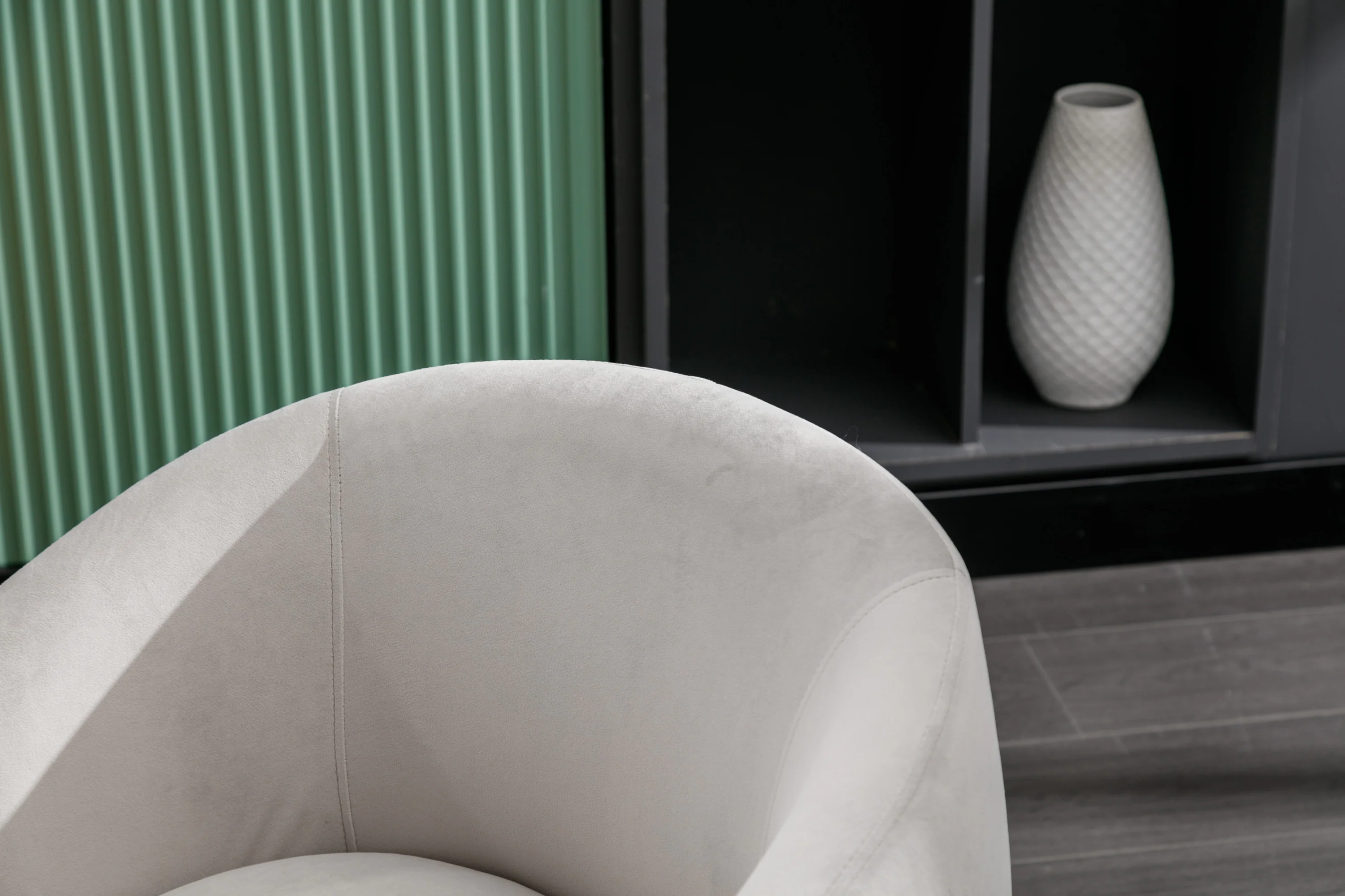 Swivel Barrel Accent Chair with Velvet Fabric - Image 6