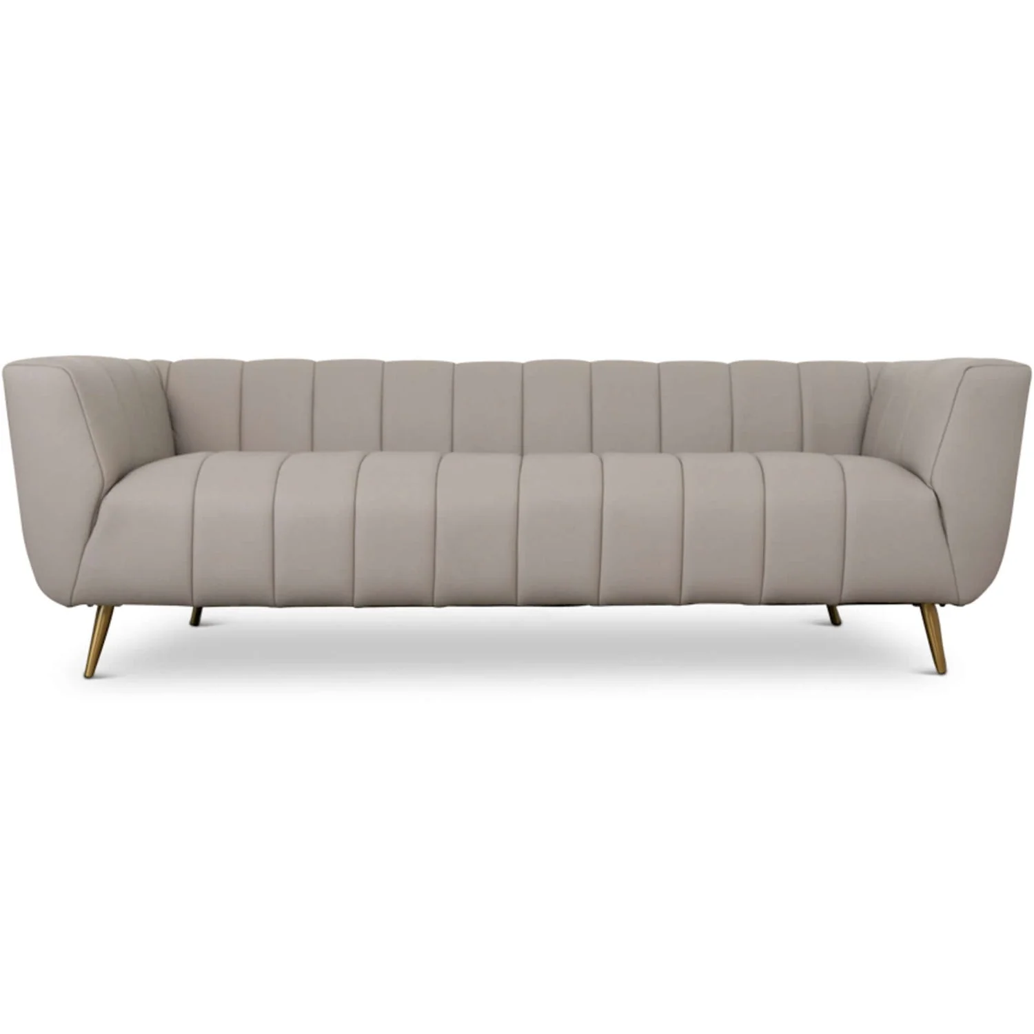 Verdure Genuine Italian Leather Channel Tufted Sofa - Image 7
