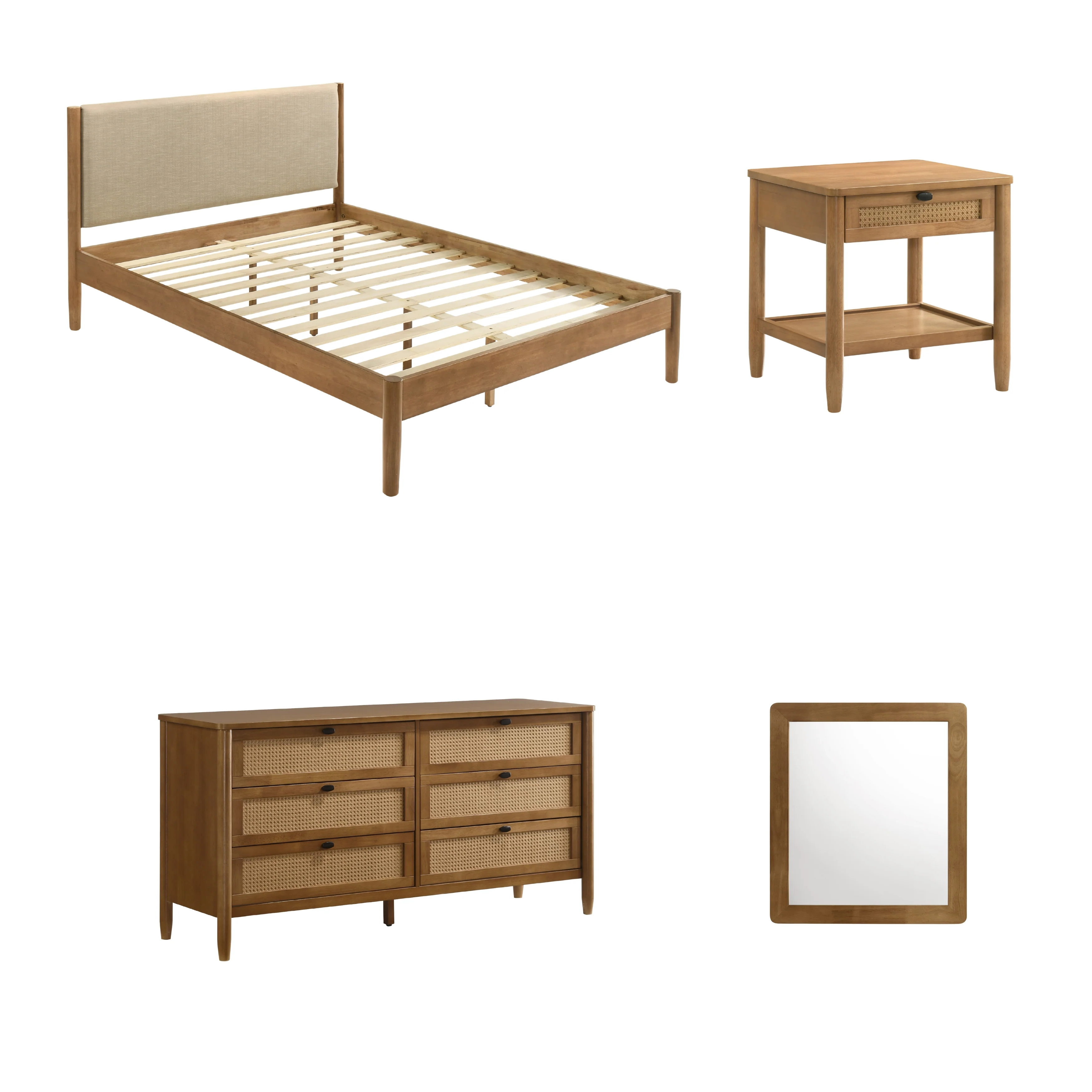 Vichy 4-Piece Rubberwood Queen Bedroom Set - Image 11