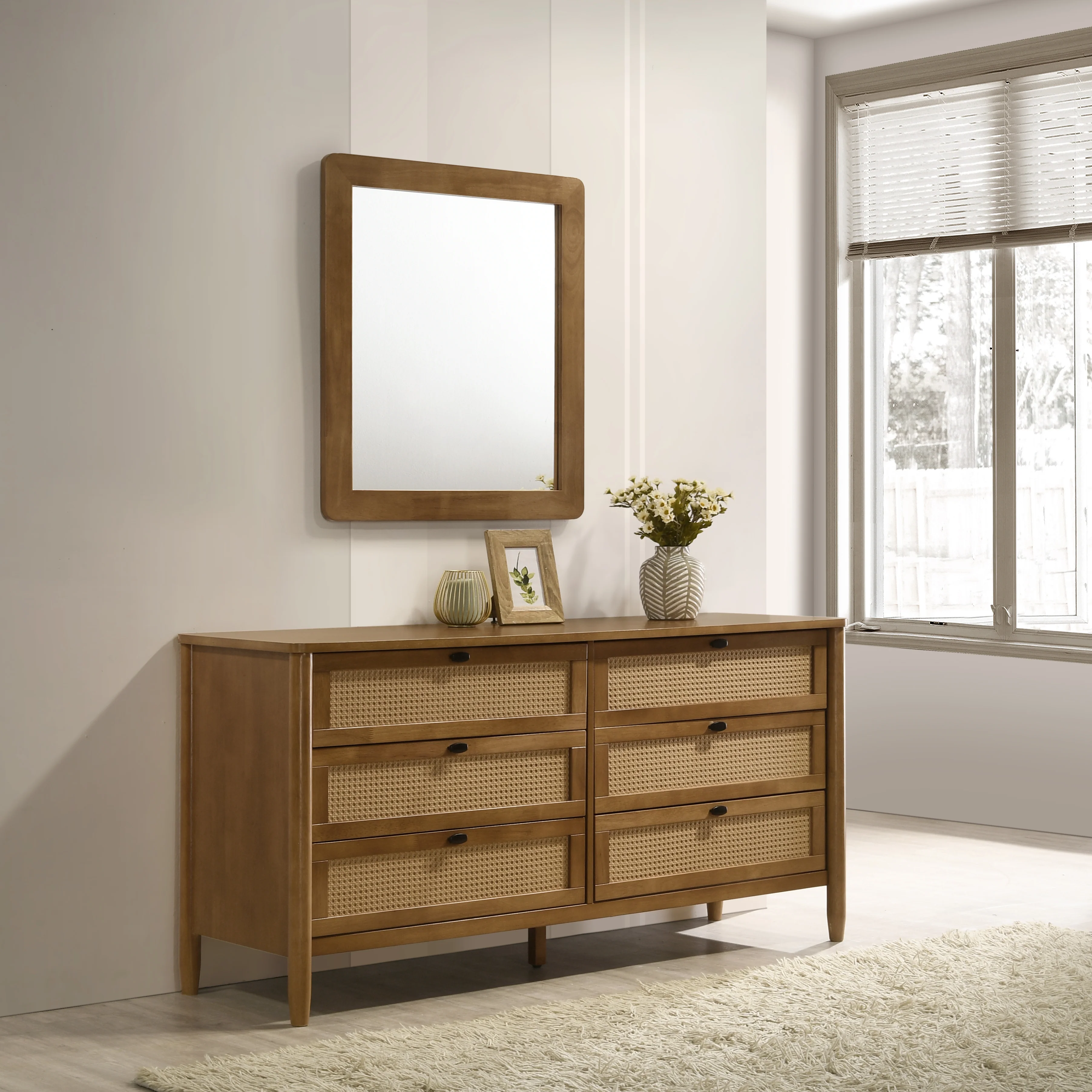 Vichy 5-Piece Rubberwood Queen Bedroom Set - Image 5