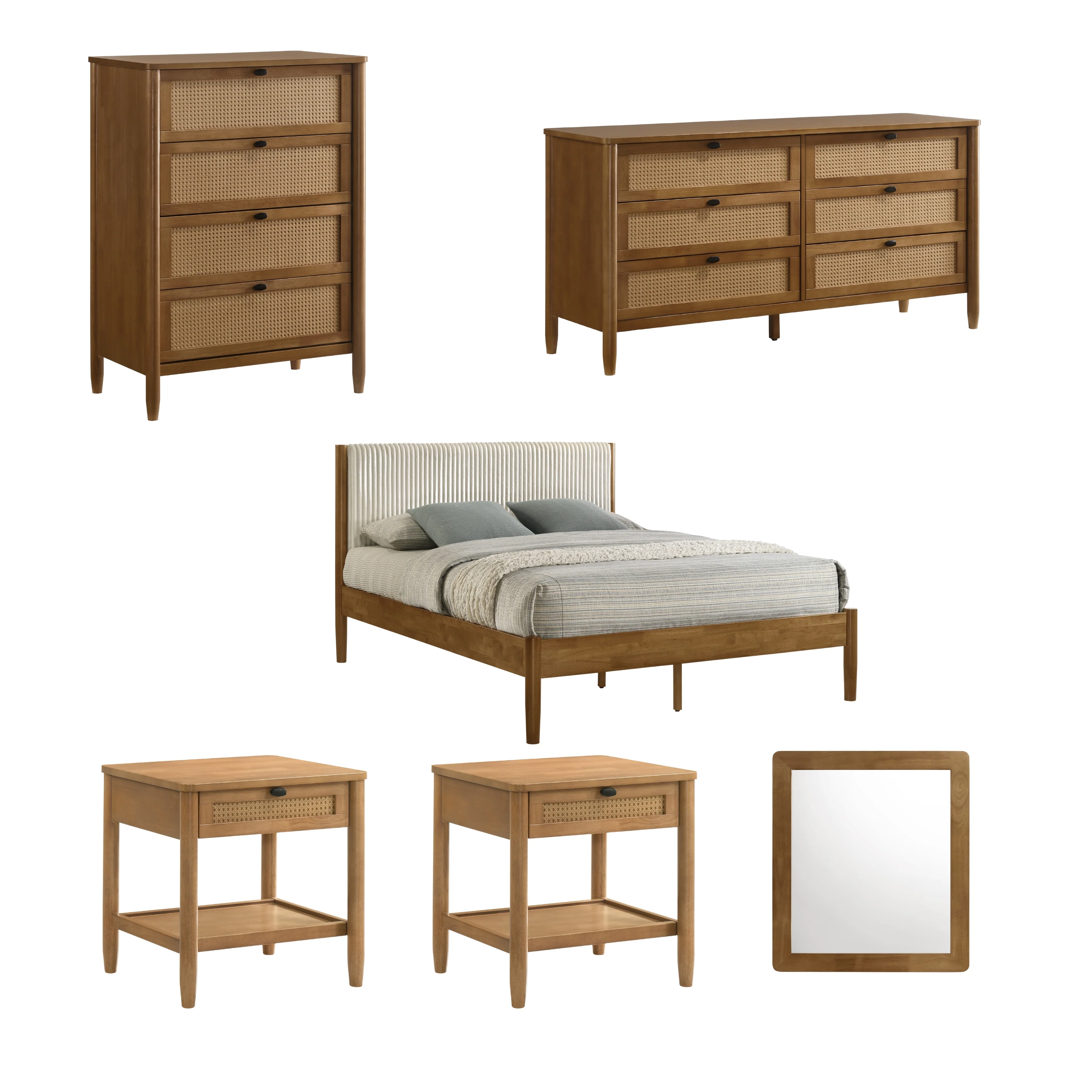 Vichy 6-Piece Rubberwood Bedroom Set - Image 11