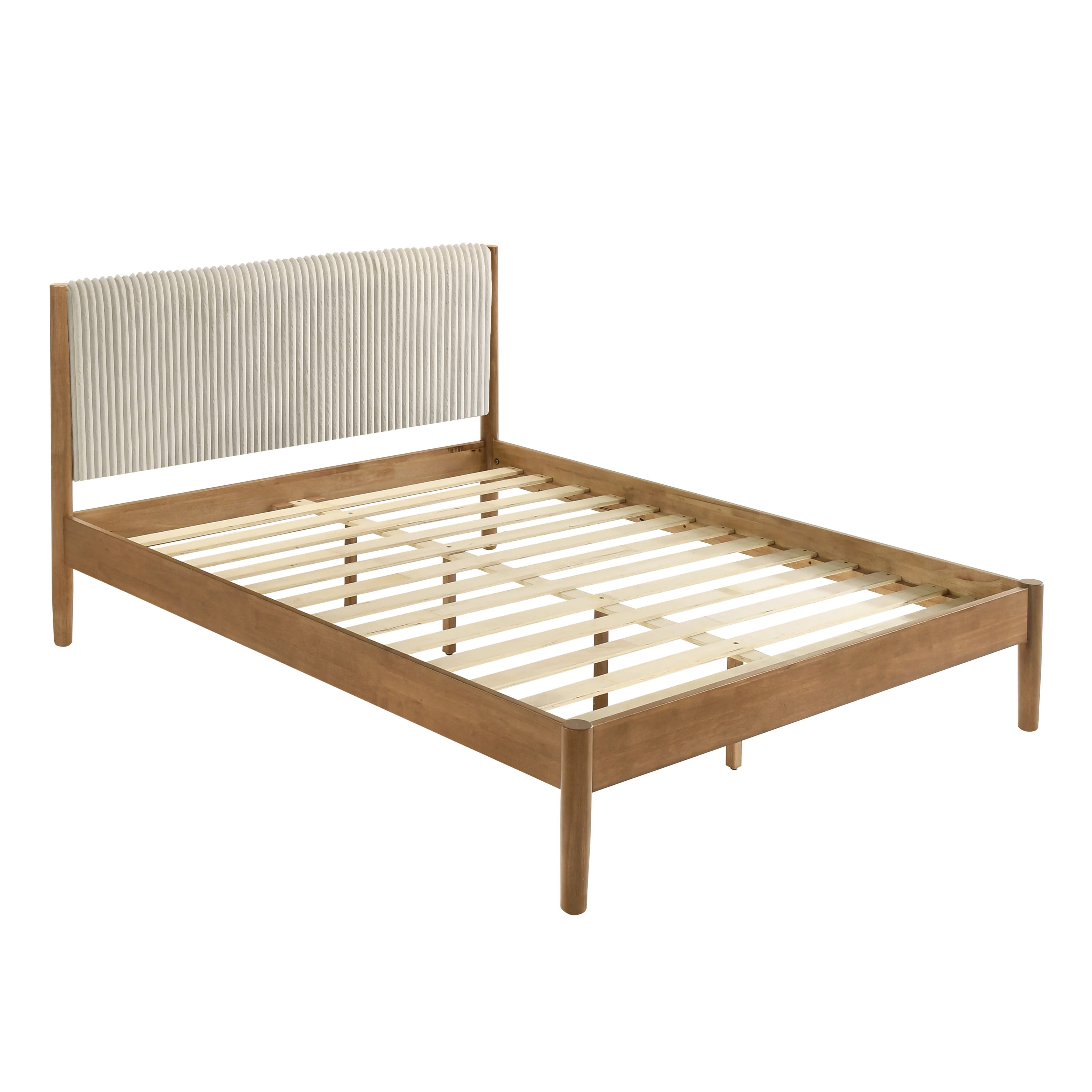 Vichy Rubberwood Platform Bed in Light Walnut, Queen - Image 6