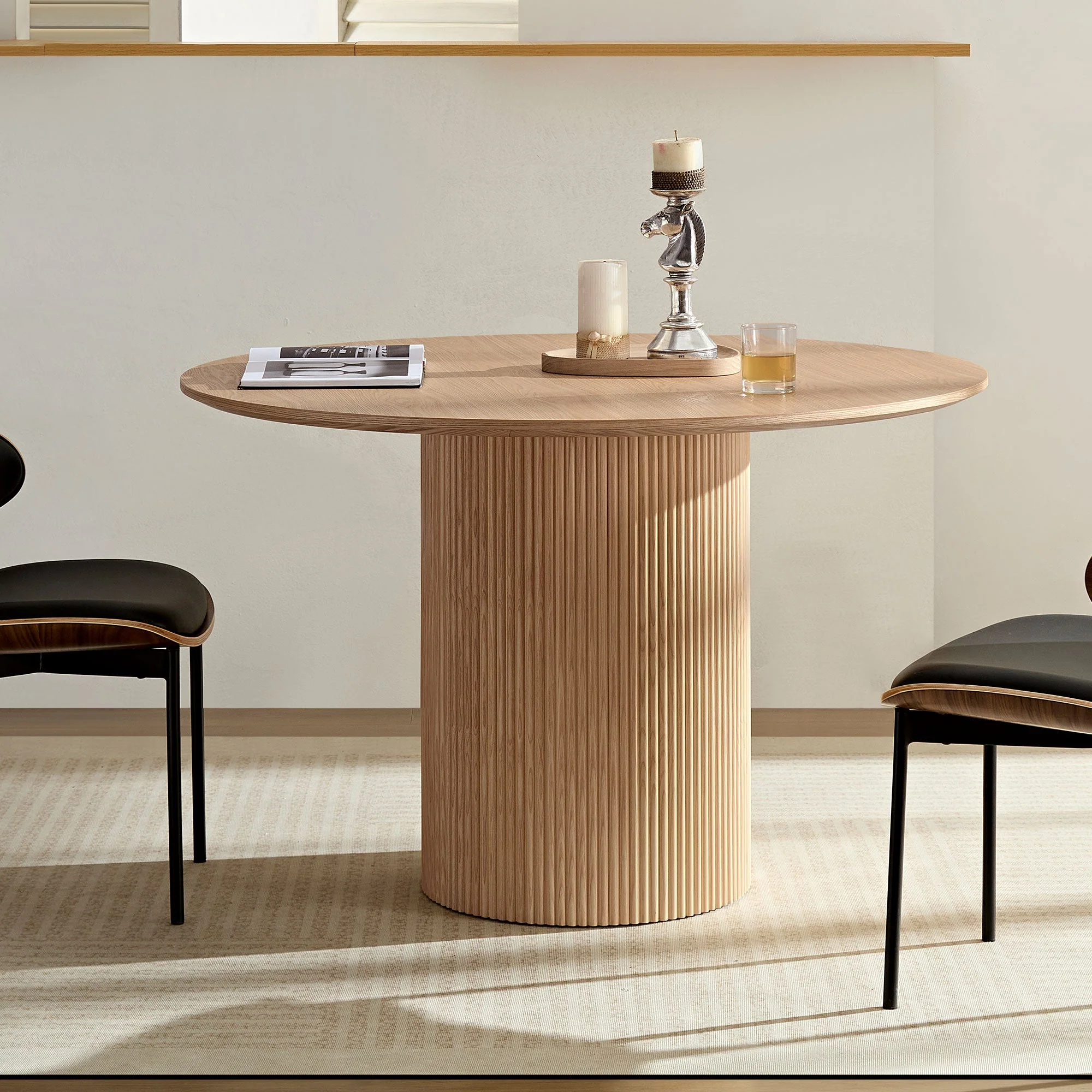 Volet 47.24" Round Dining Table with Wave Pattern Base - Image 5
