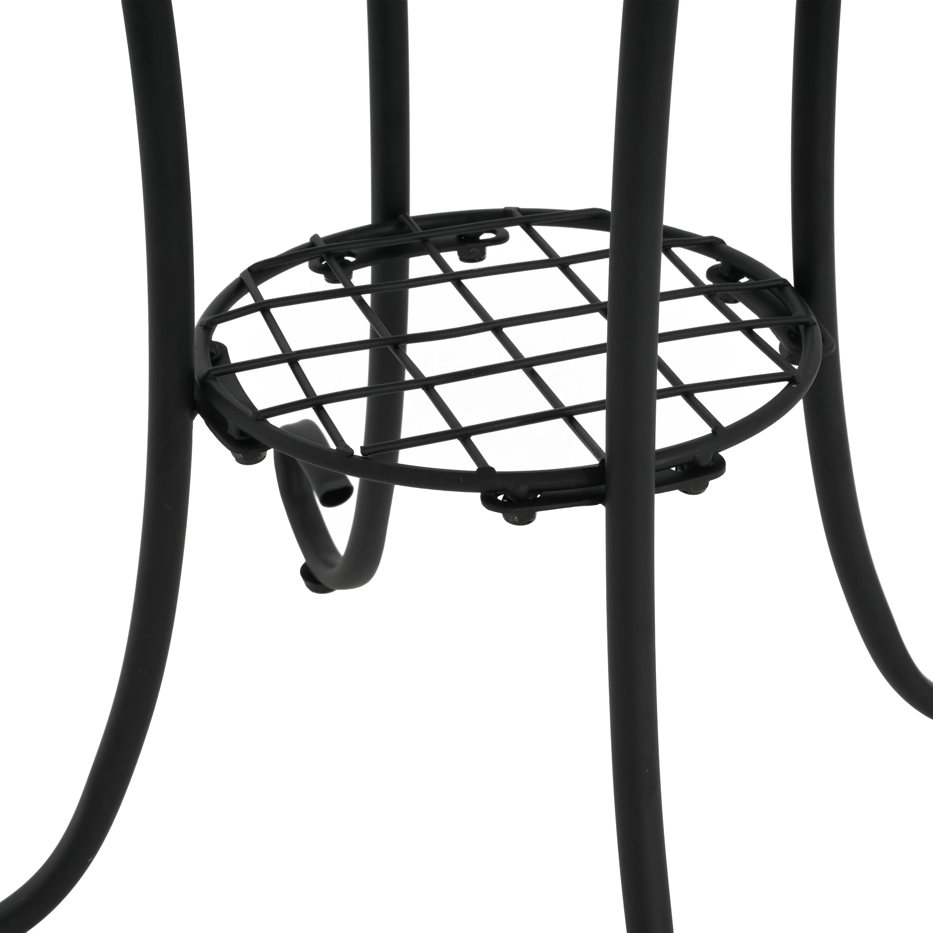 Vortexes Outdoor Side Table with Shelf and Curved Legs - Image 7