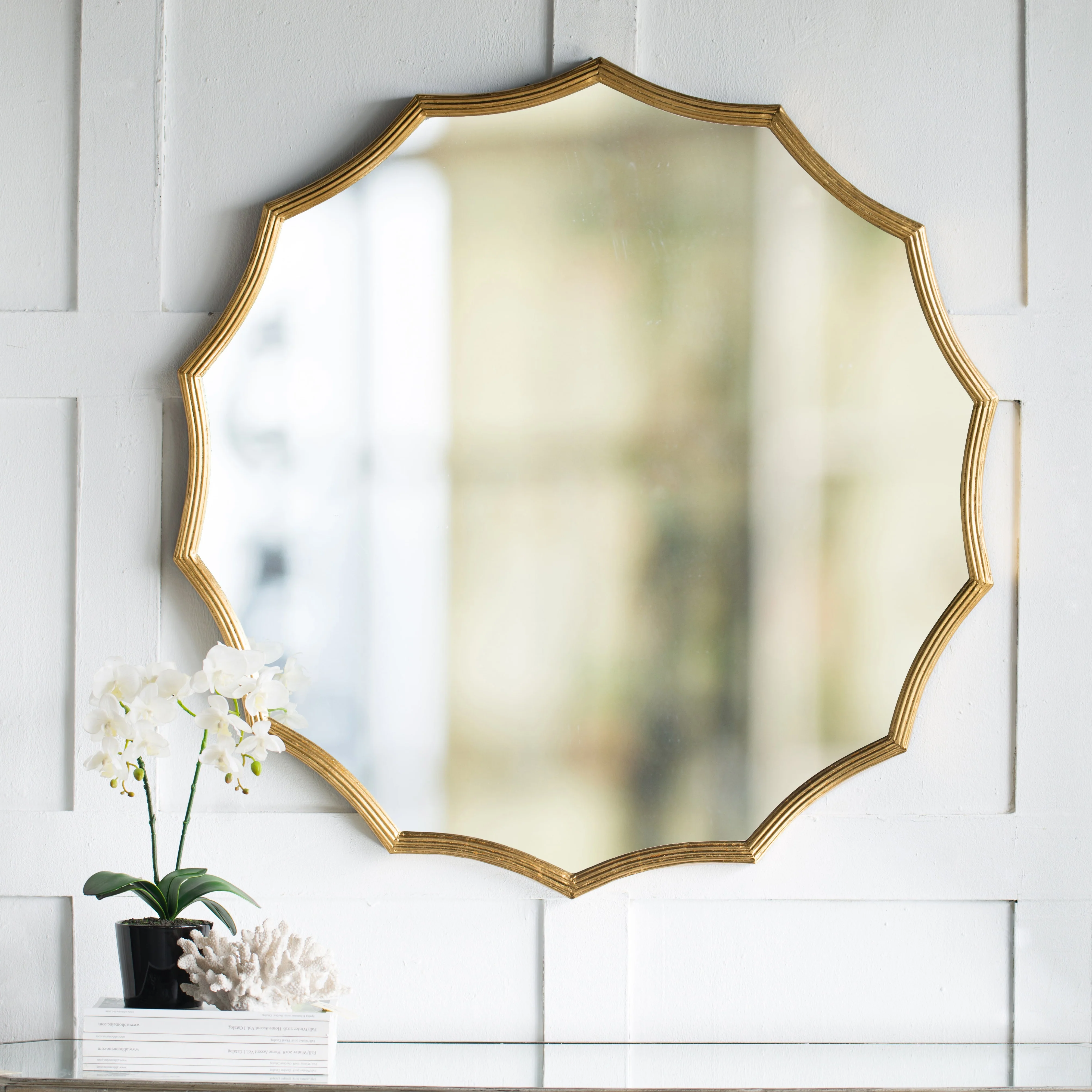 Wall Mirror with Sunburst Design and Iron Frame - Image 2