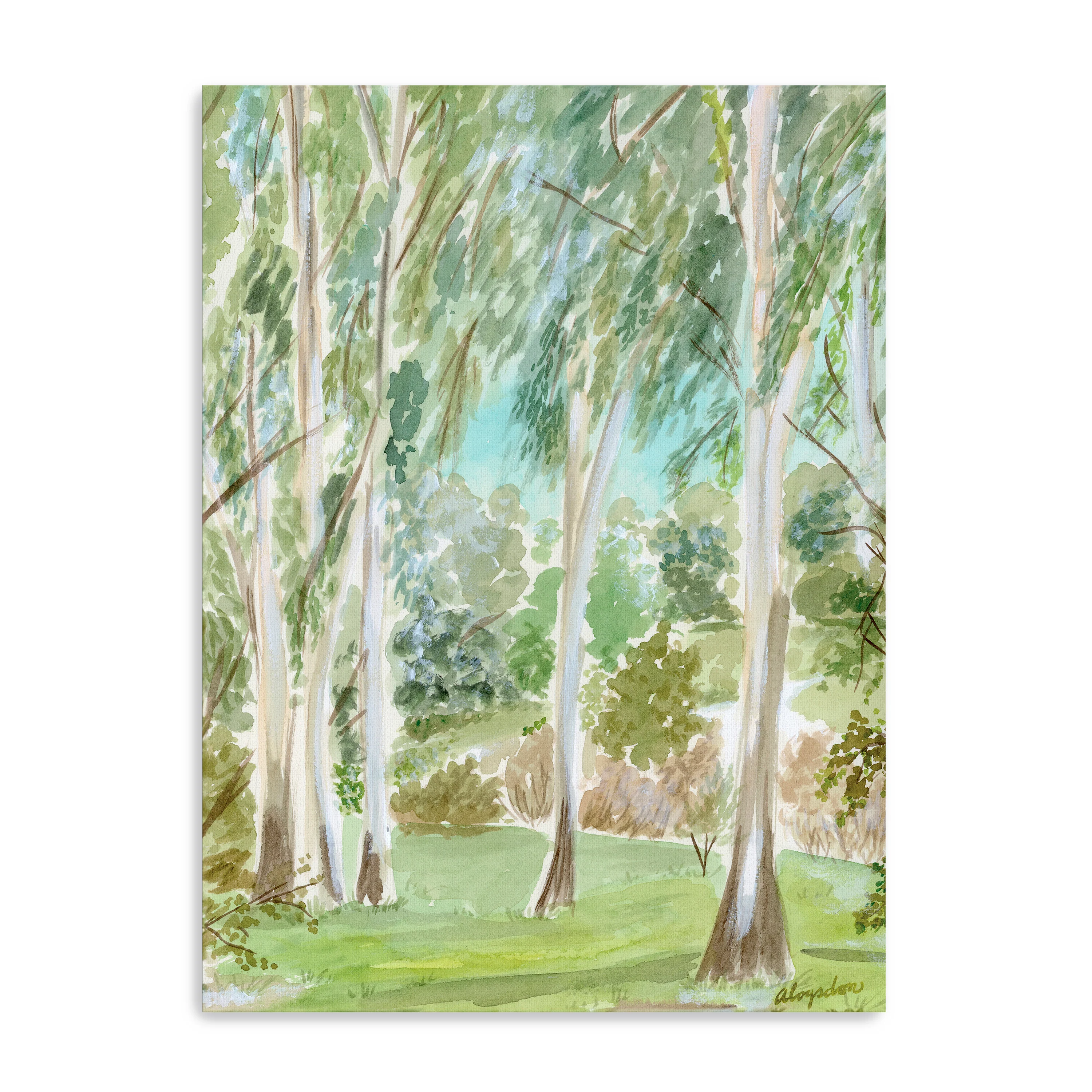 Watercolor Ojai Eucalyptus Canvas Giclee