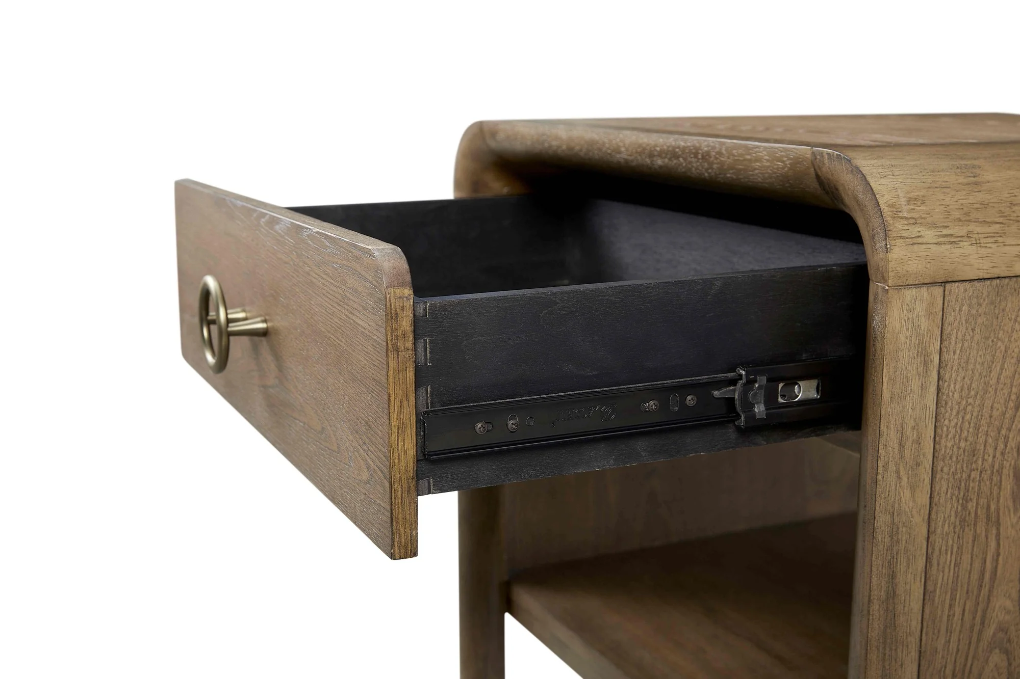 Waterfall End Table with Drawer and Storage Shelf - Image 5