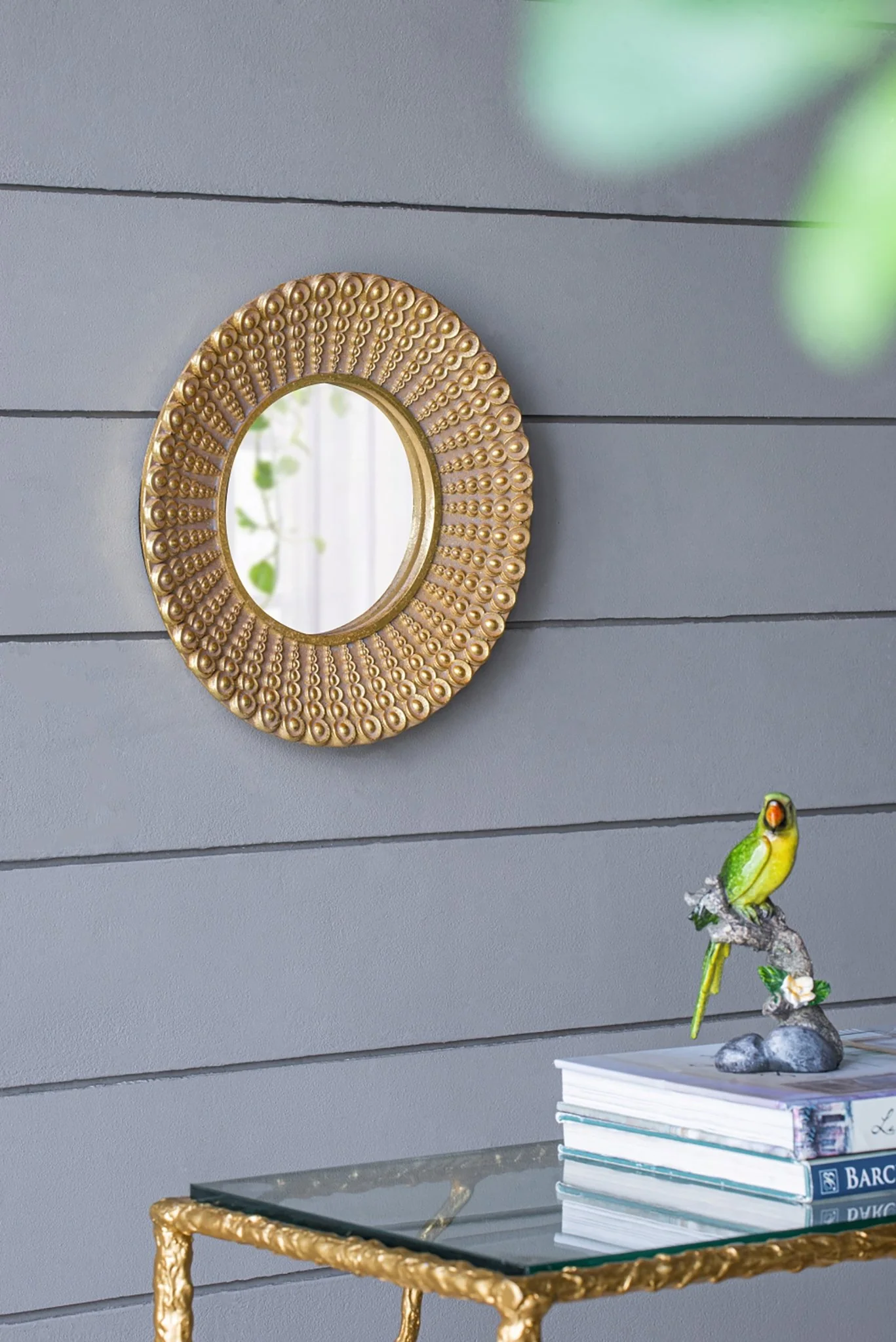 Whimsyes Round Mirror with Radiant Beaded Sunburst Design - Image 13