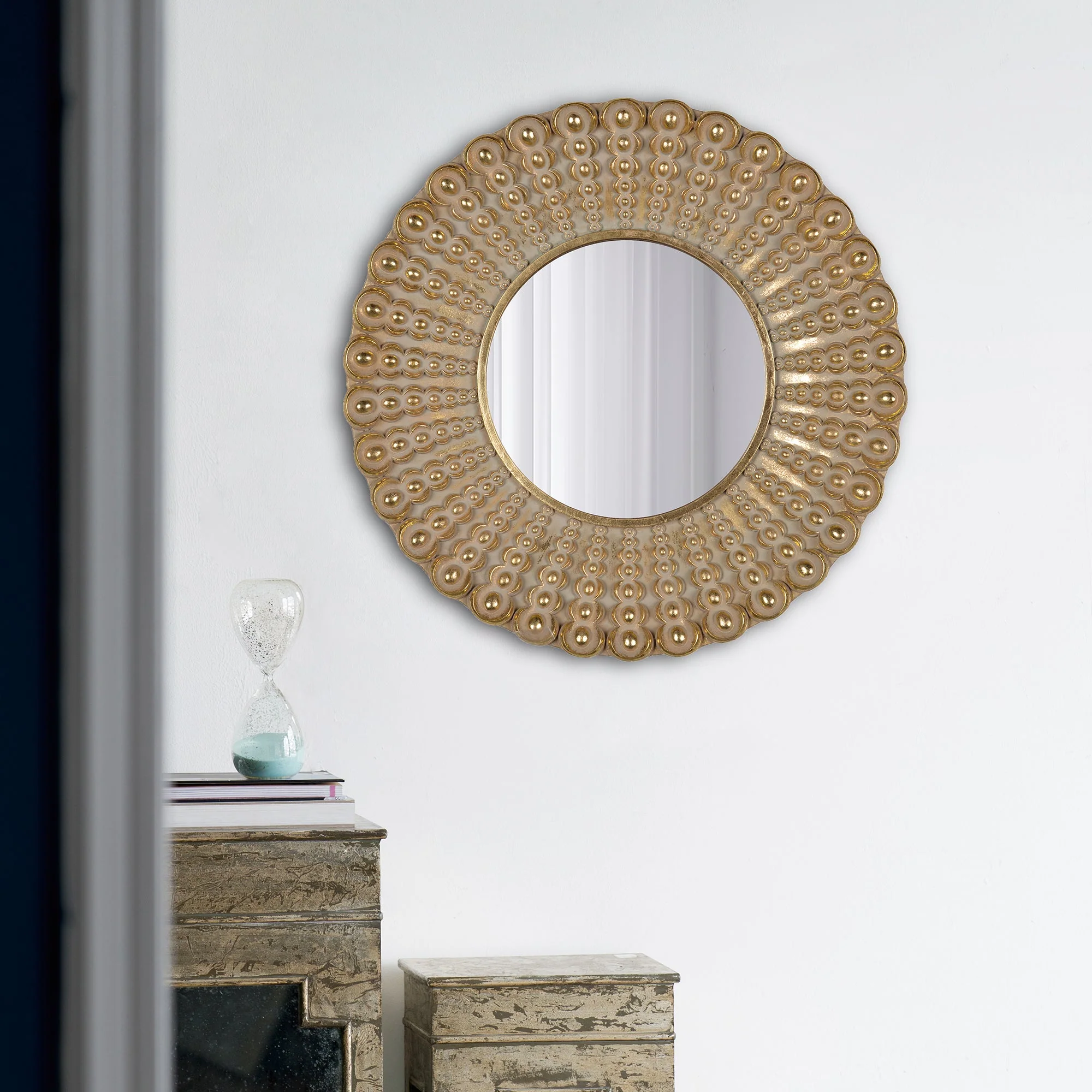Whimsyes Round Mirror with Radiant Beaded Sunburst Design - Image 6
