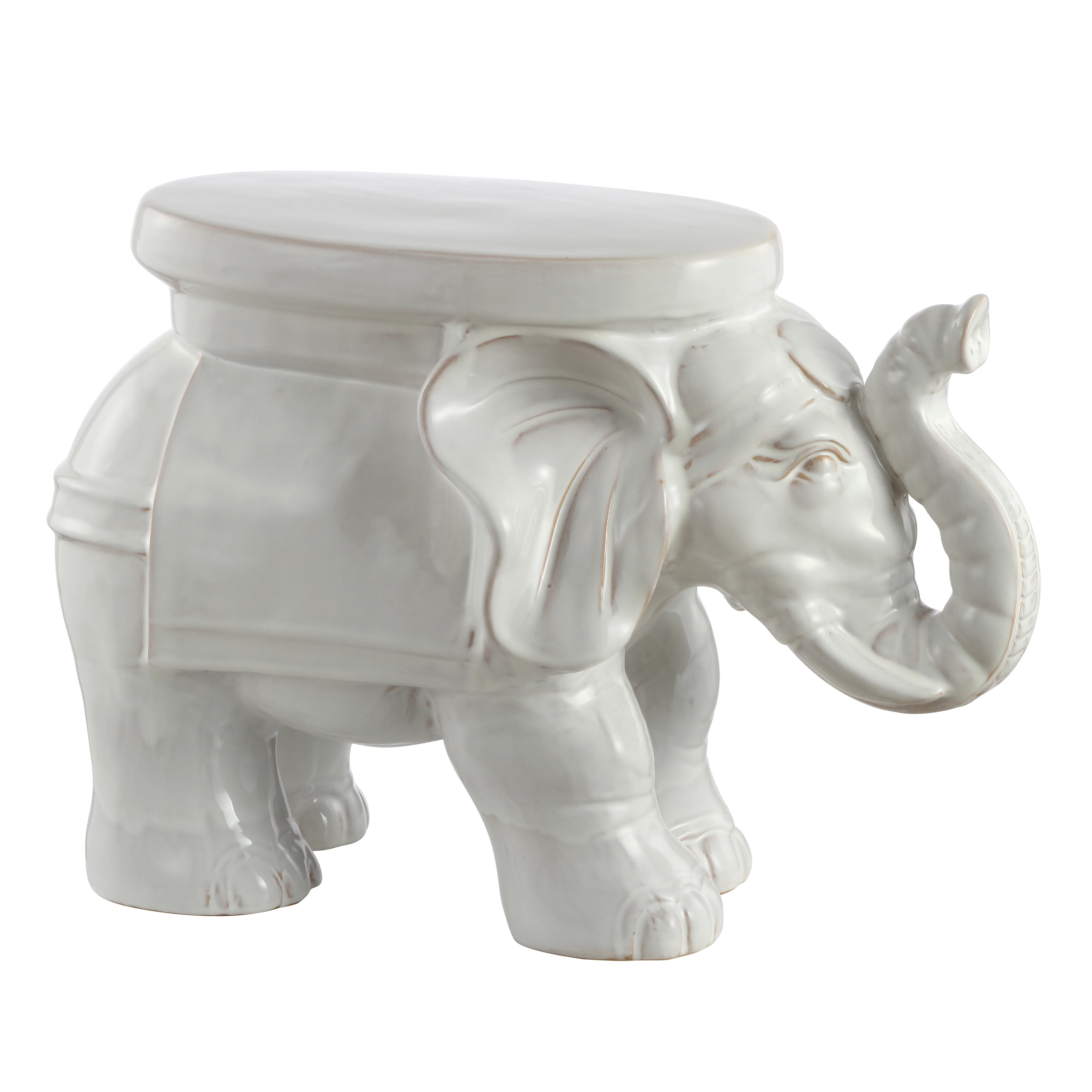White Ceramic Garden Stool - Image 29