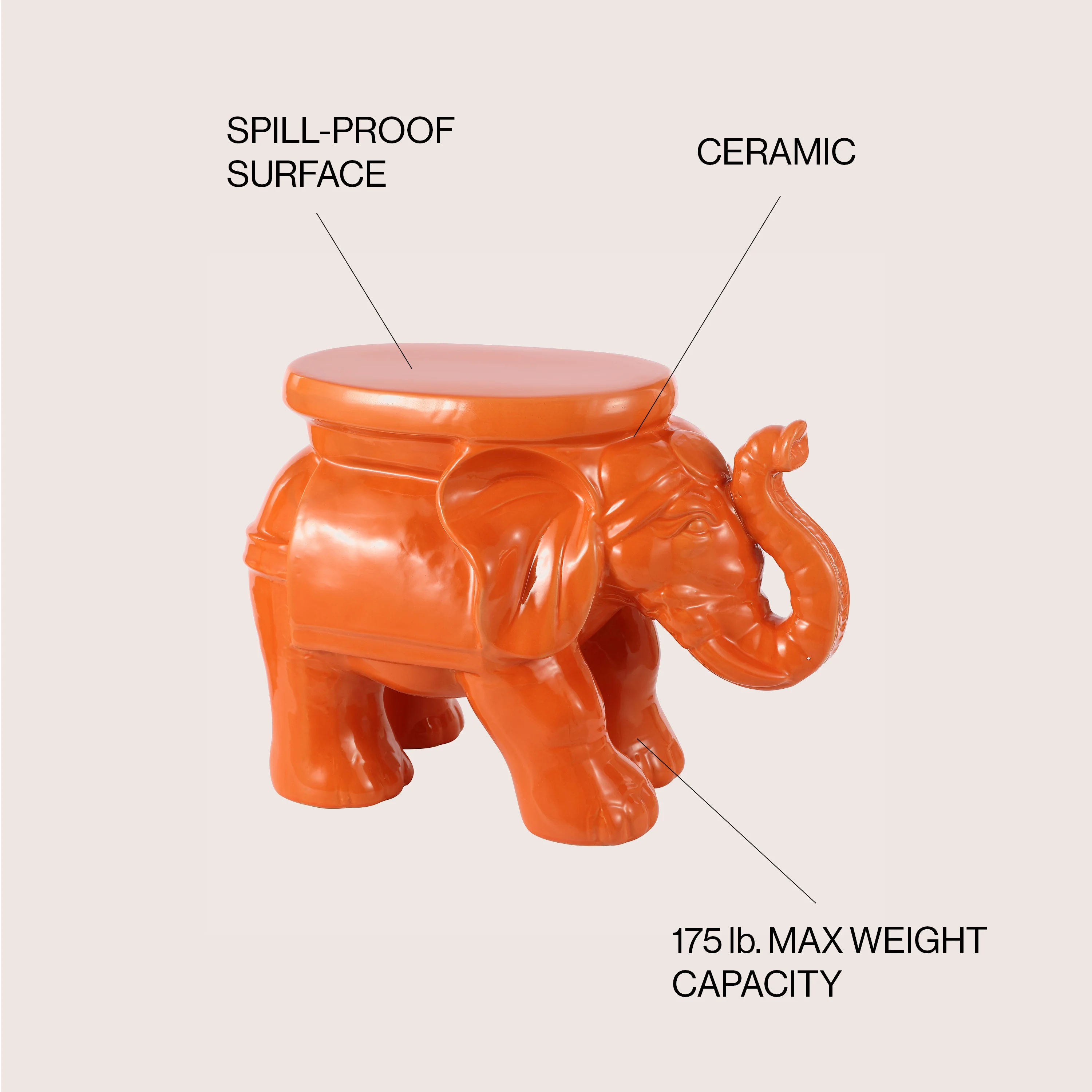 White Ceramic Garden Stool - Image 37