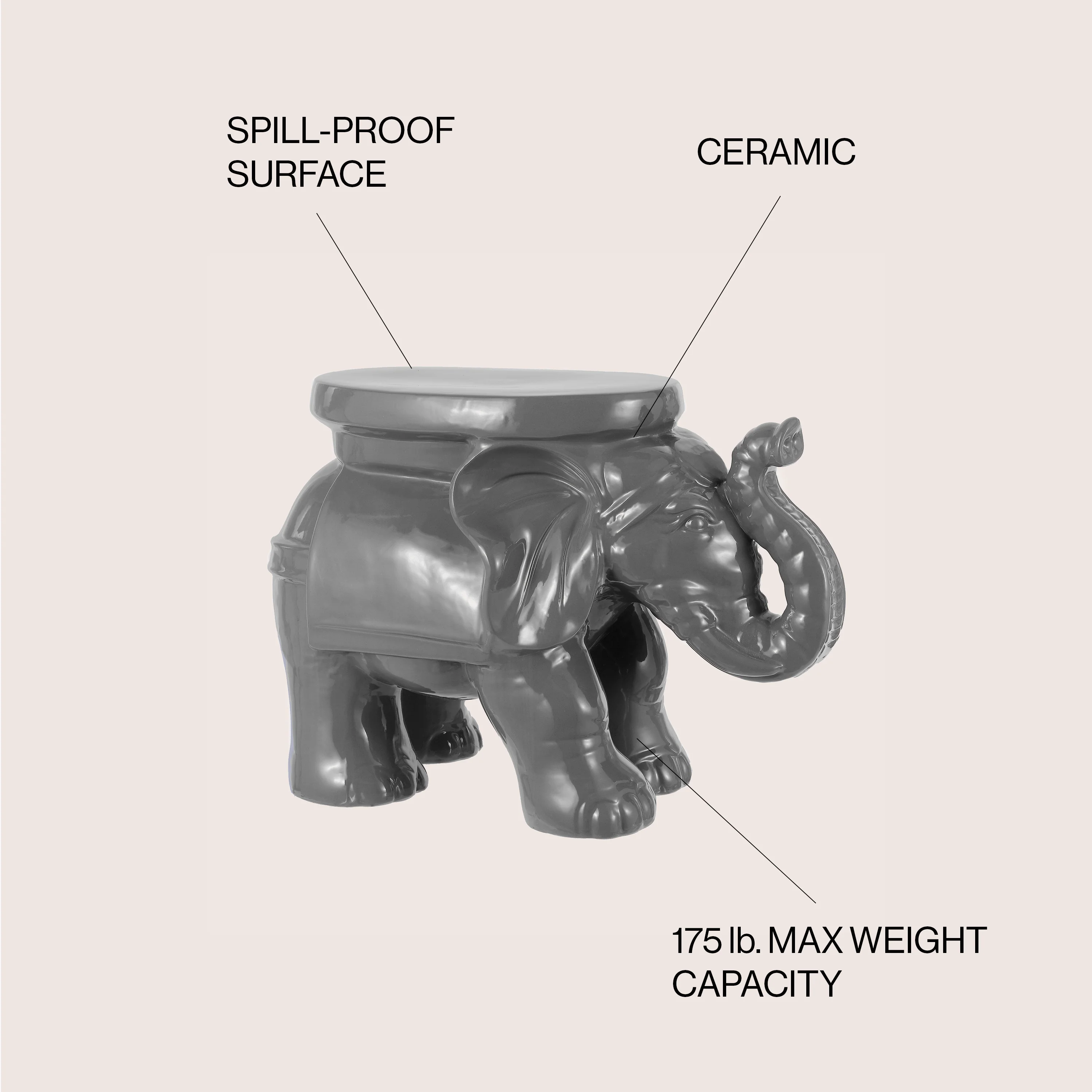 White Ceramic Garden Stool - Image 69