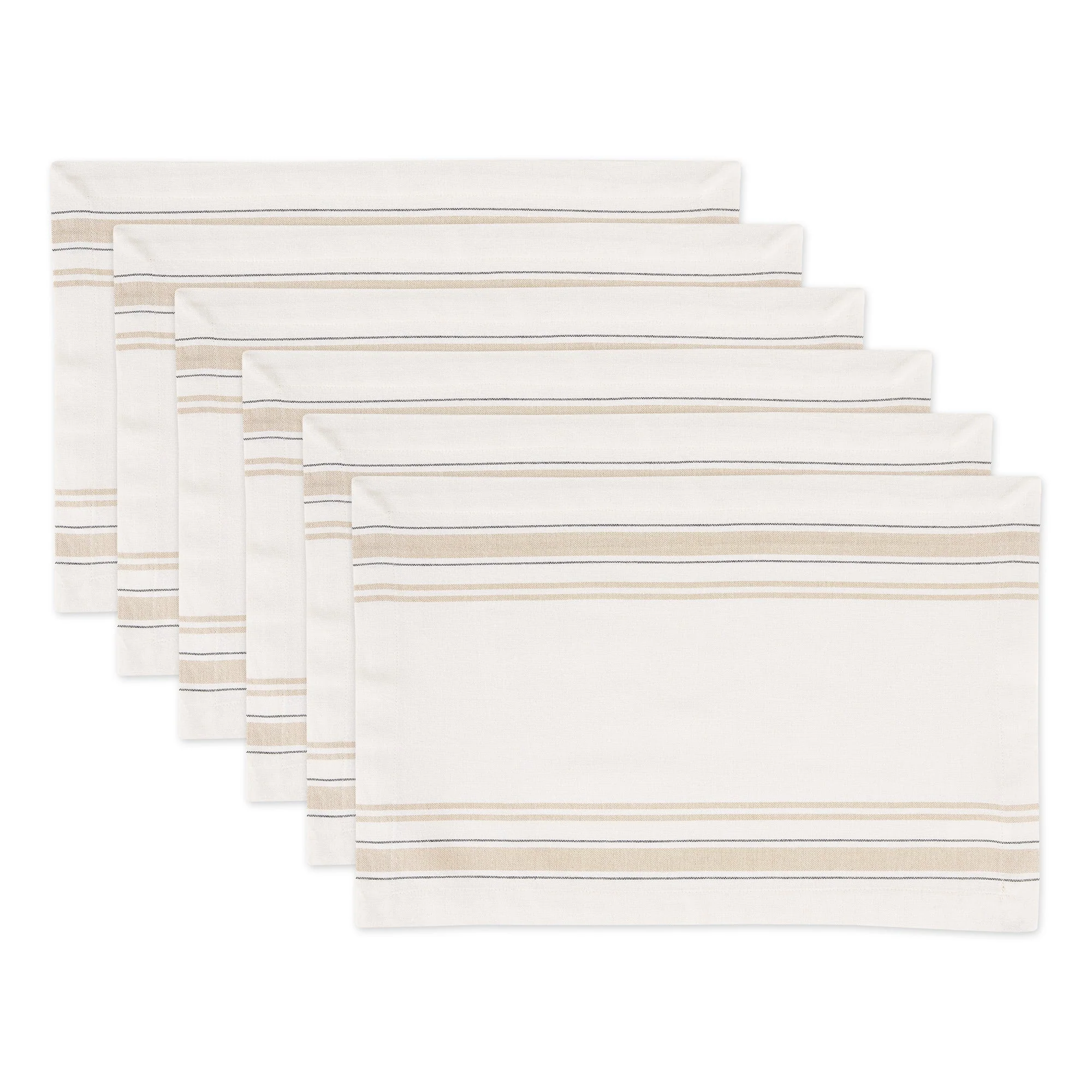 White Chambray French Stripe Placemats, Set Of 6 - Image 3