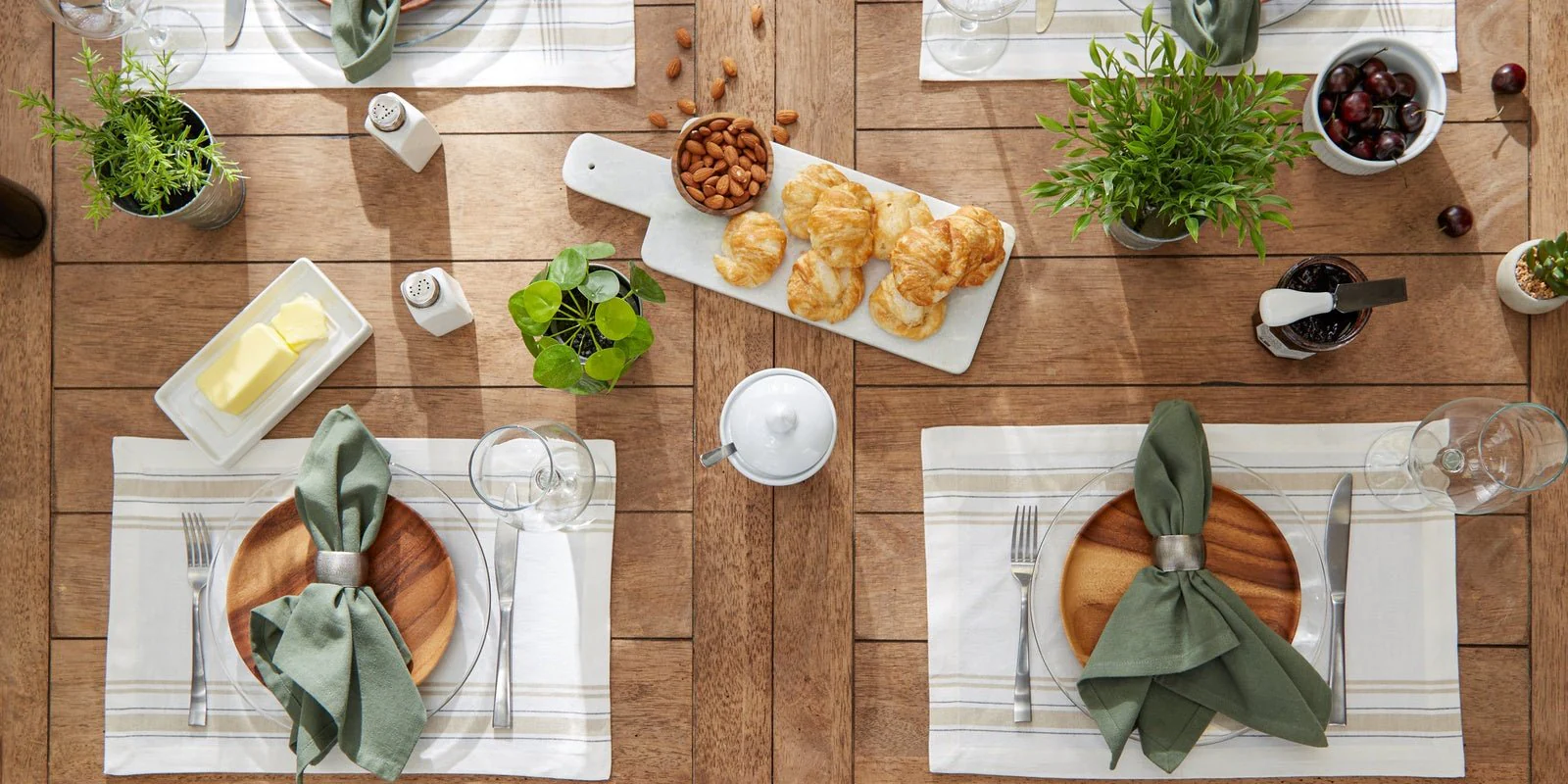 White Chambray French Stripe Placemats, Set Of 6 - Image 4