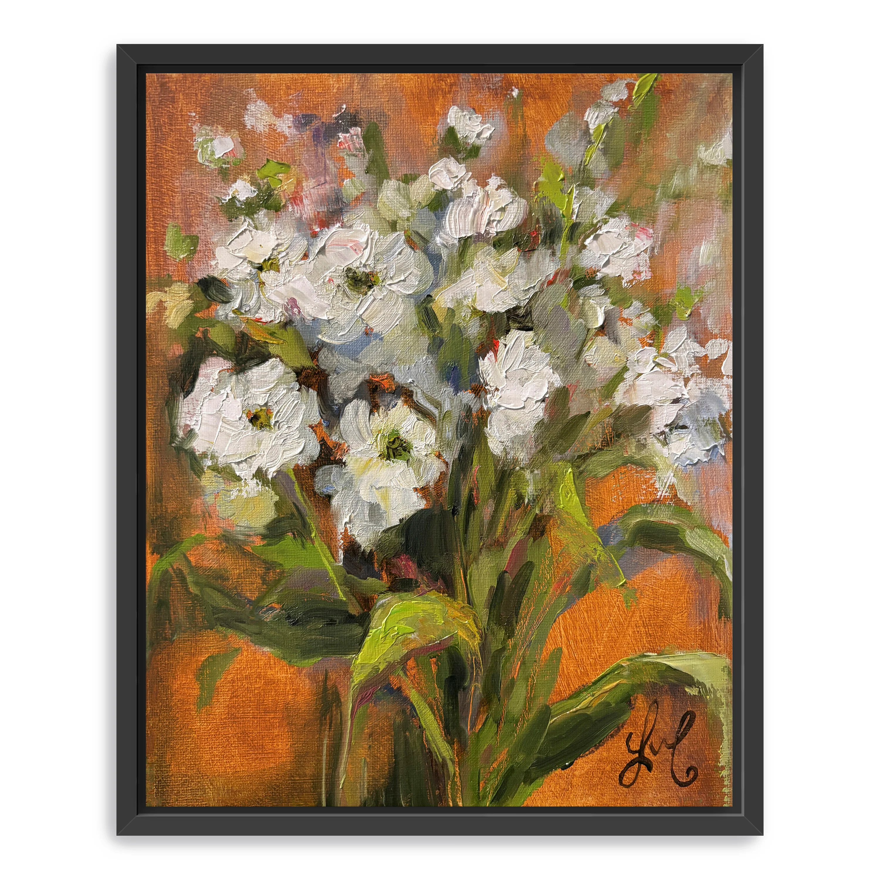 White Flowers Canvas Giclee