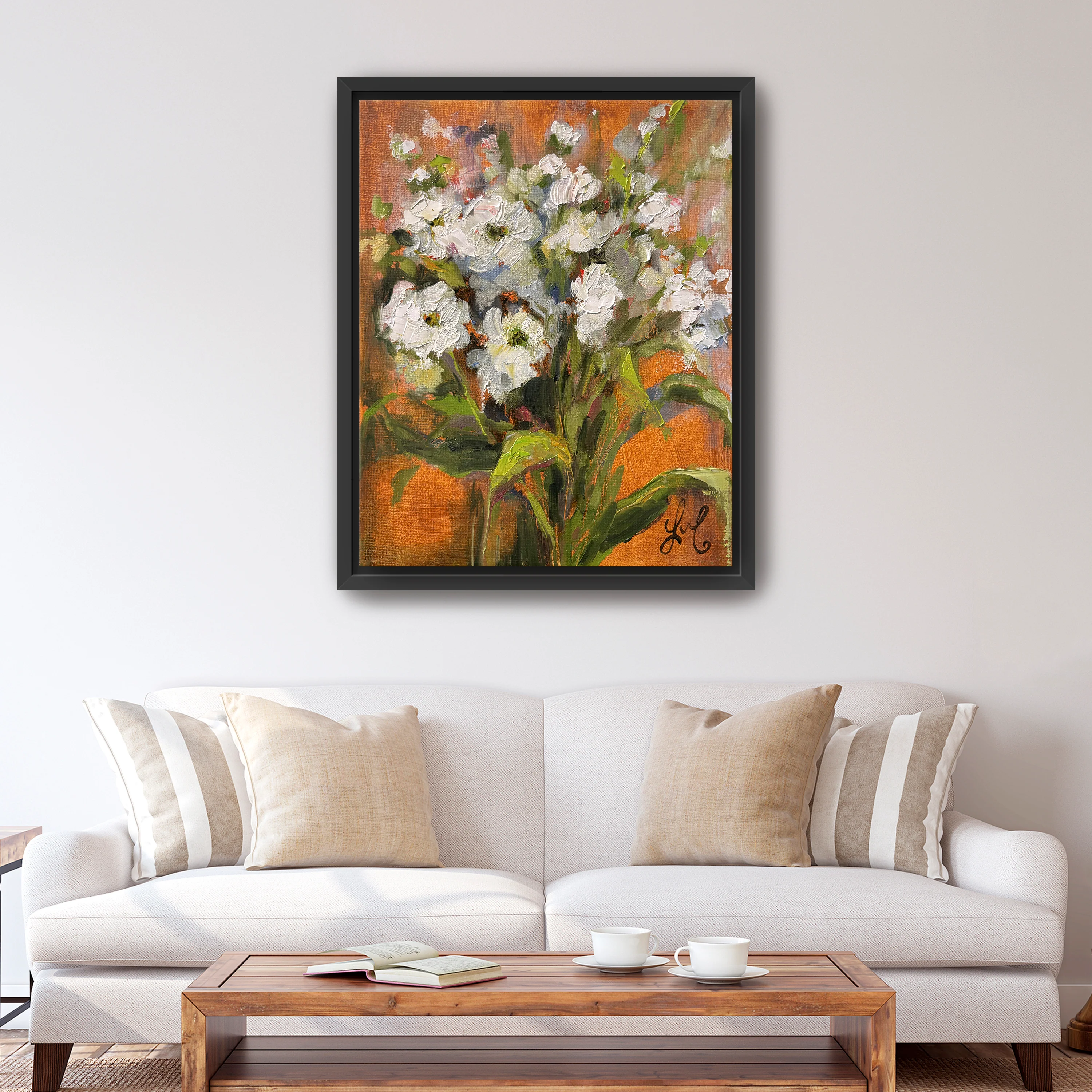 White Flowers Canvas Giclee - Image 2