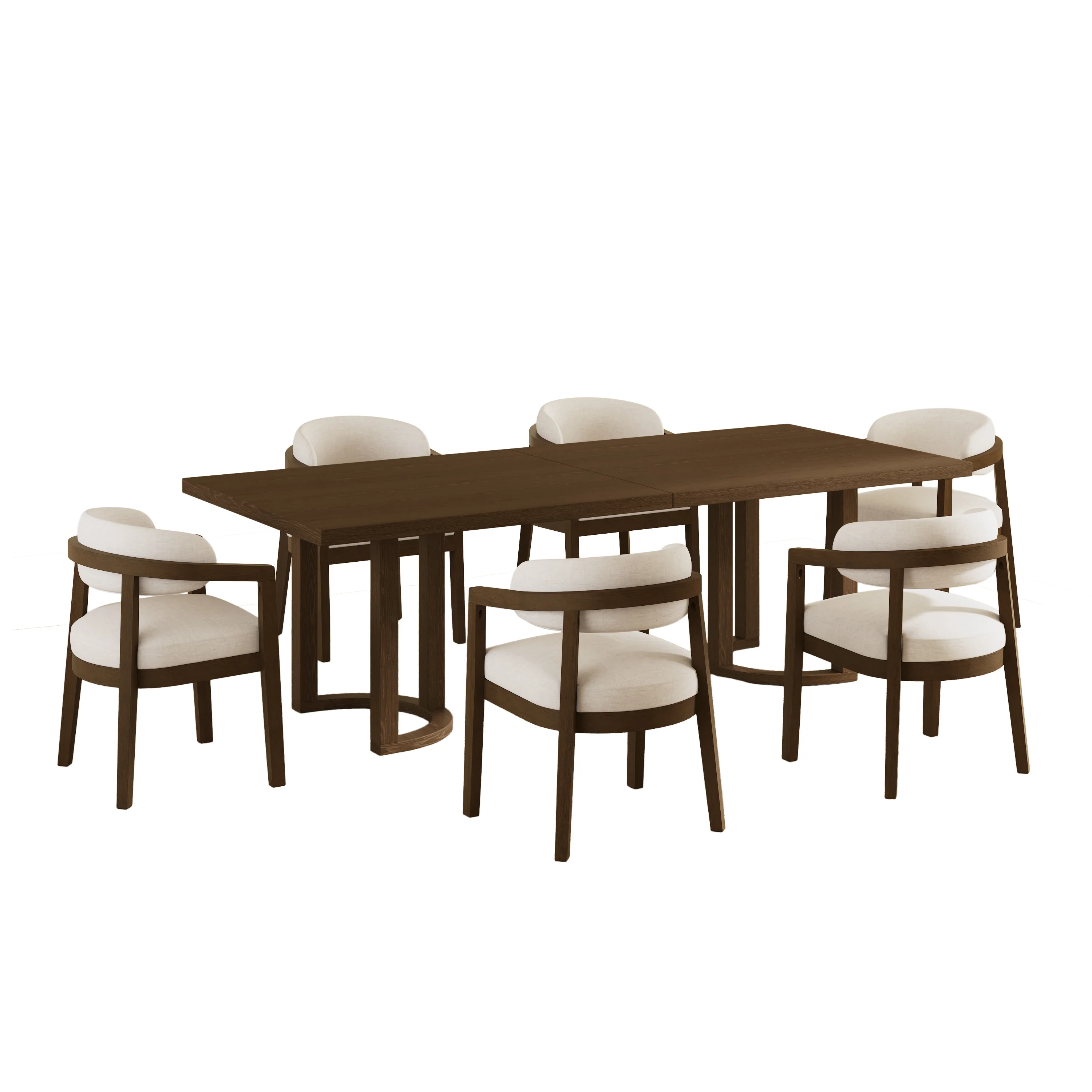 Whitfield 7-Piece Wood Upholstered Dining Set with U-Back Chairs - Image 16