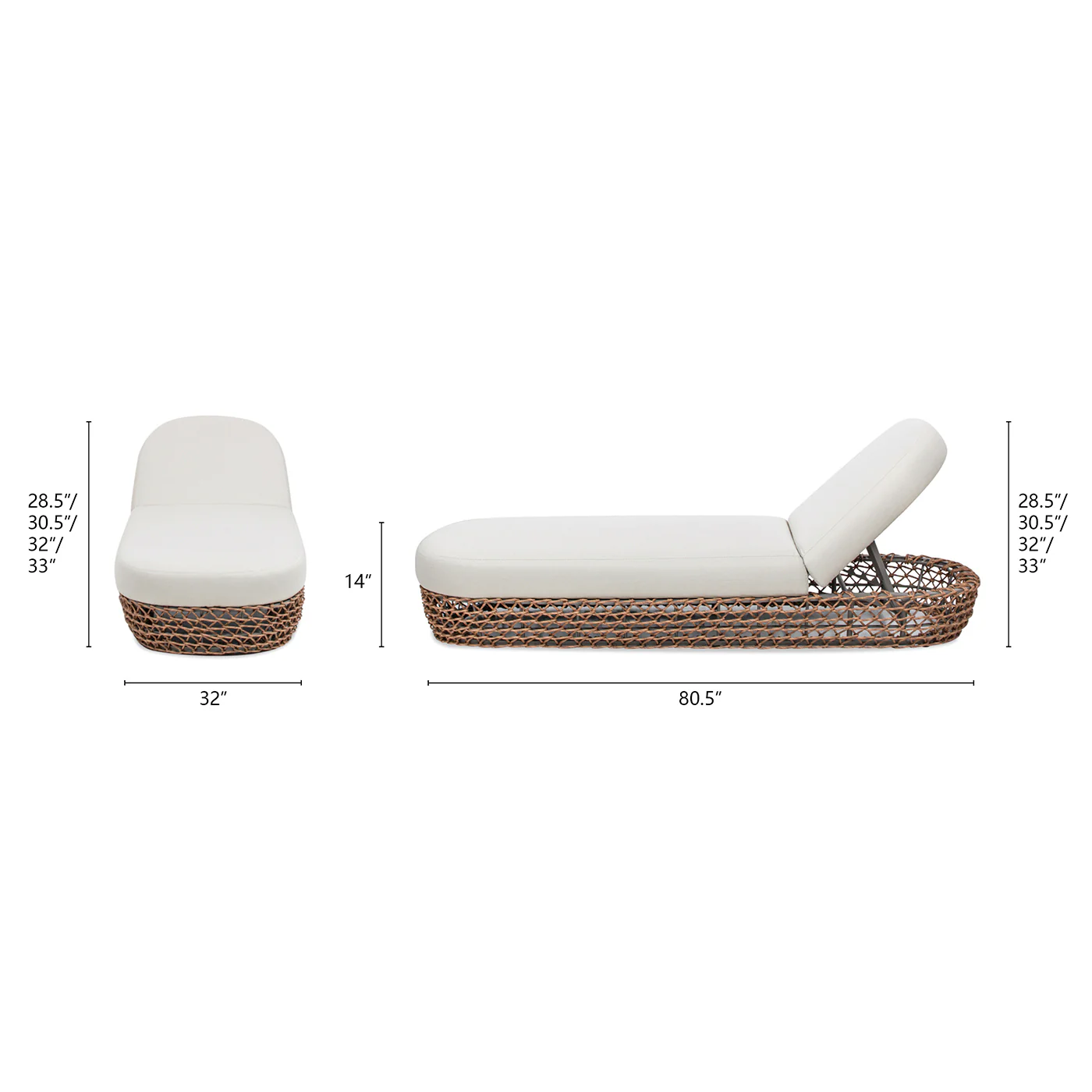 Willow Wicker & Sunbrella Upholstered Patio Lounger - Image 9