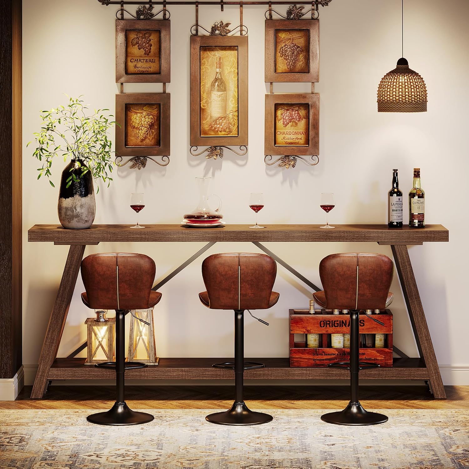 Willowford Industrial Console Table with 2-Tier Storage Shelves - Image 19