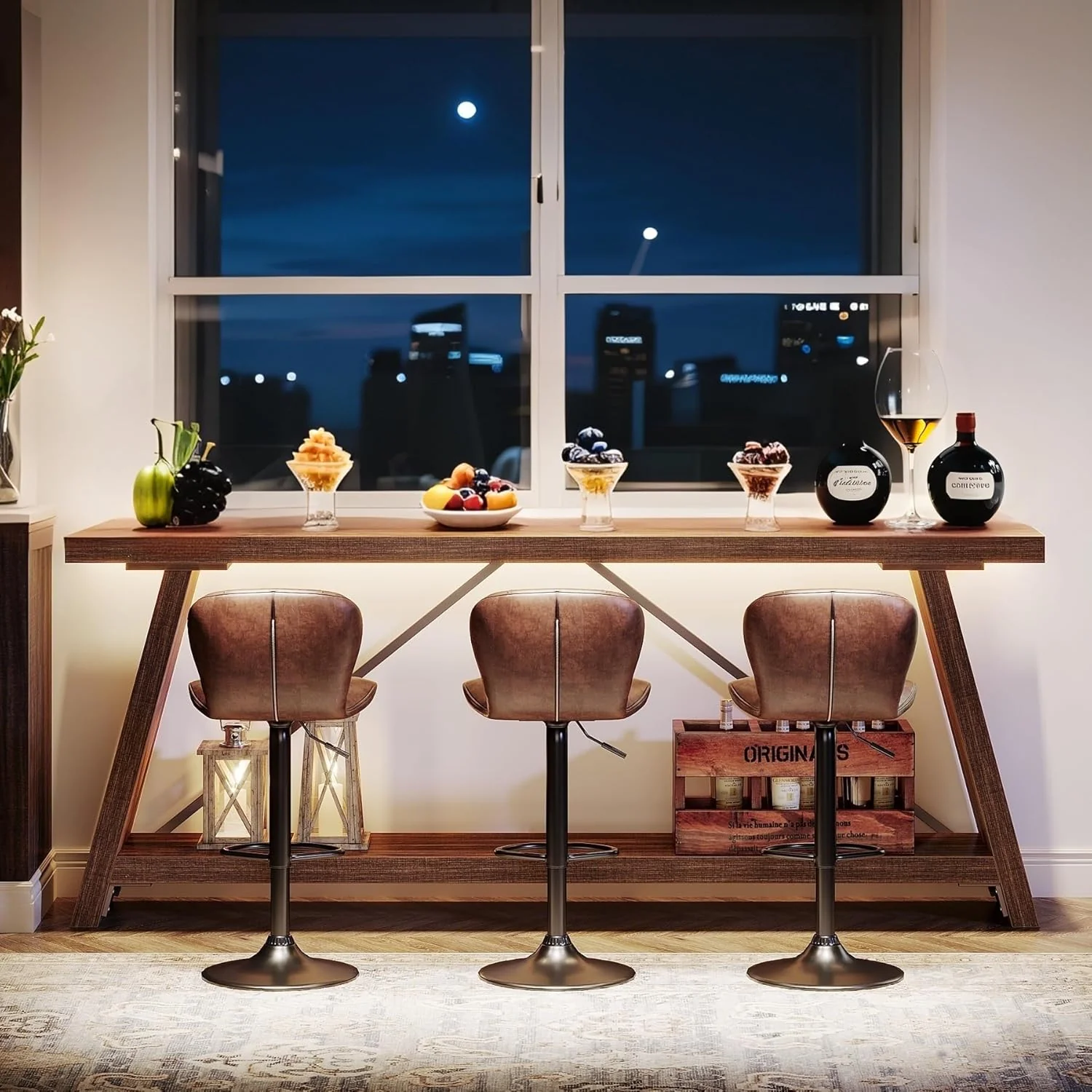 Willowford Industrial Console Table with 2-Tier Storage Shelves - Image 34