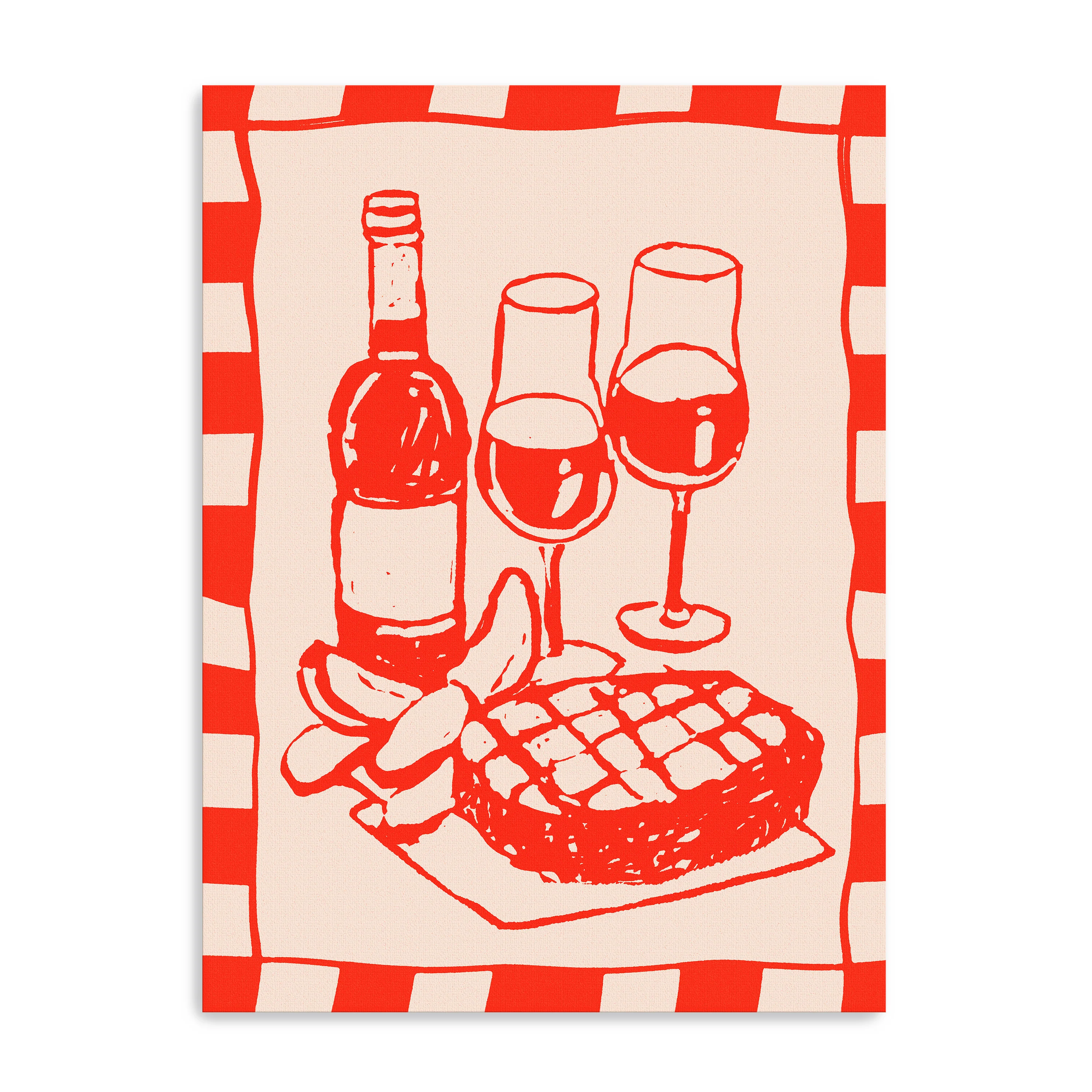 Wine and Steak Canvas Giclee