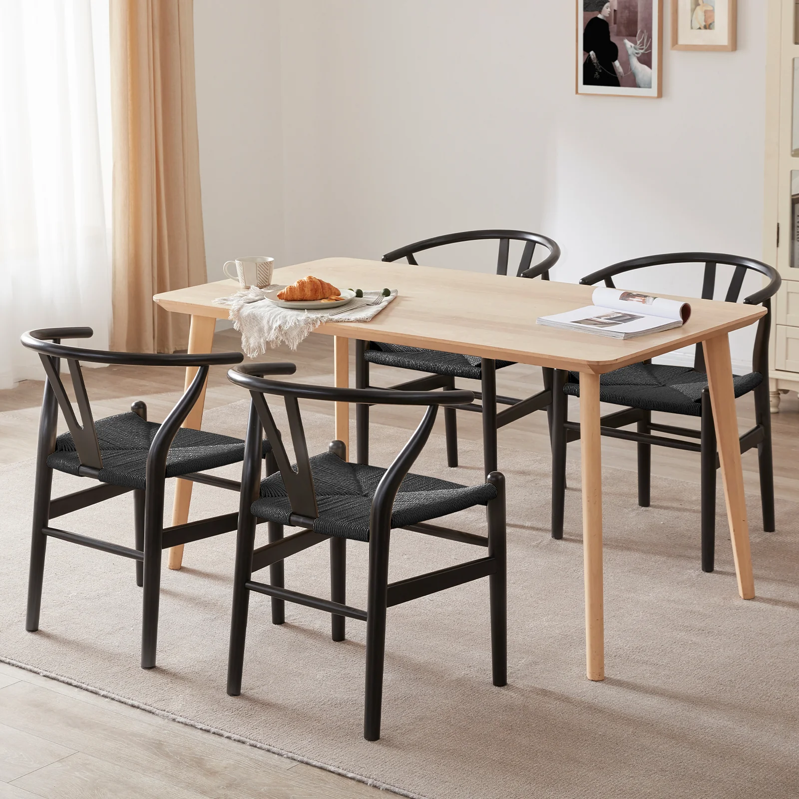 Wishbone Dining Chairs with Woven Seat, Set of 2 - Image 21