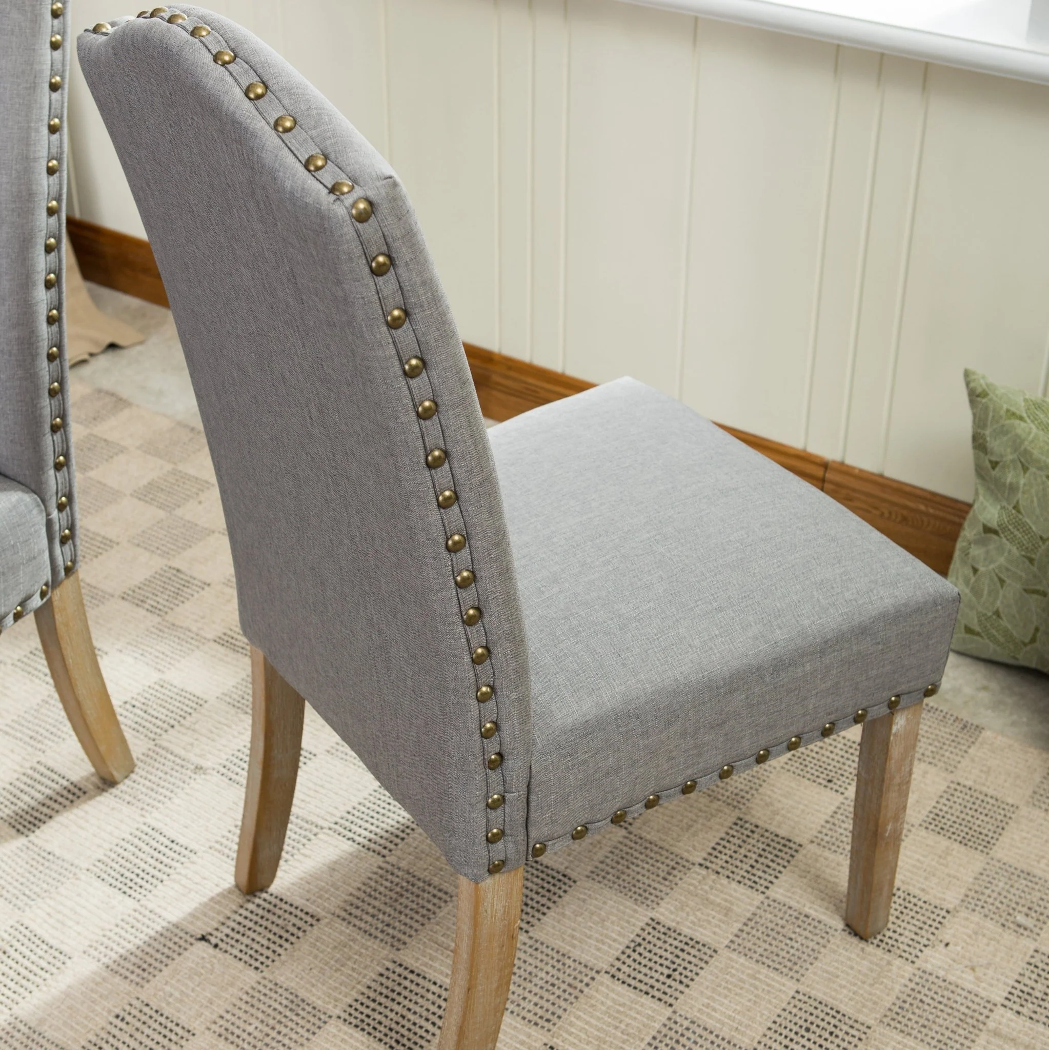 Wolen Upholstered Dining Chair with Nailhead Trim and High Back, Set of 2 - Image 12