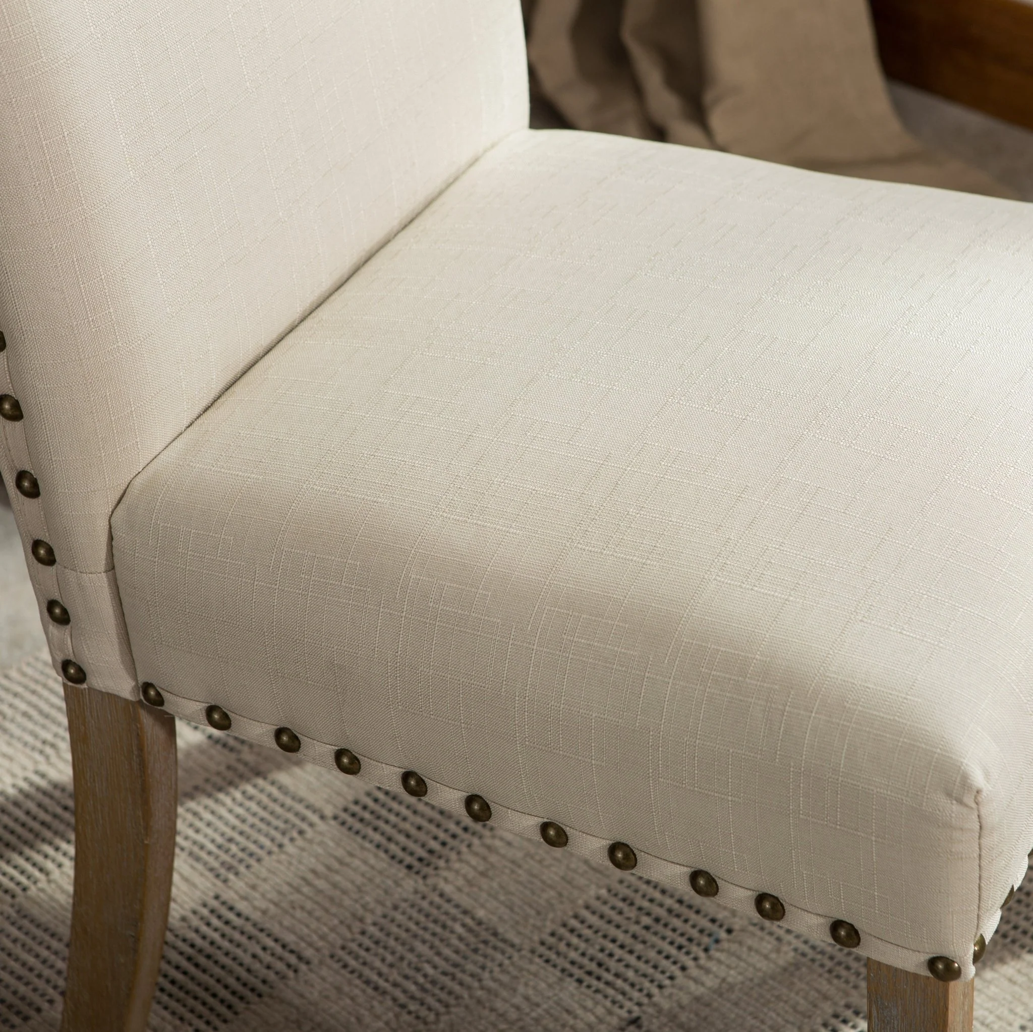 Wolen Upholstered Dining Chair with Nailhead Trim and High Back, Set of 2 - Image 3