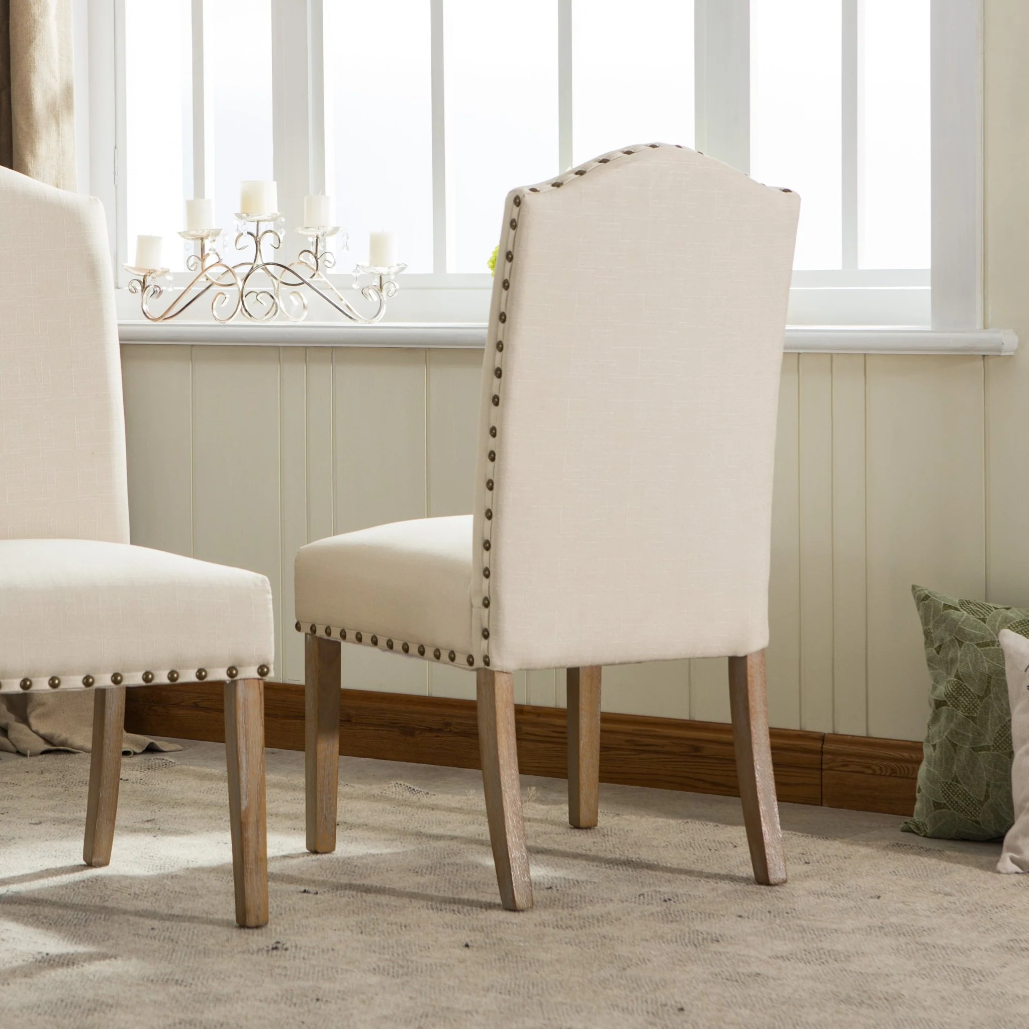 Wolen Upholstered Dining Chair with Nailhead Trim and High Back, Set of 2 - Image 9