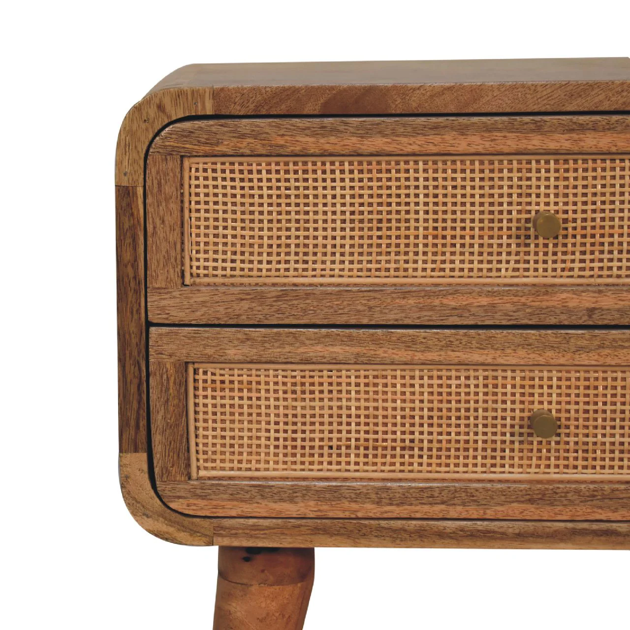 Wood and Rattan Bedside with 2 Drawers - Image 6