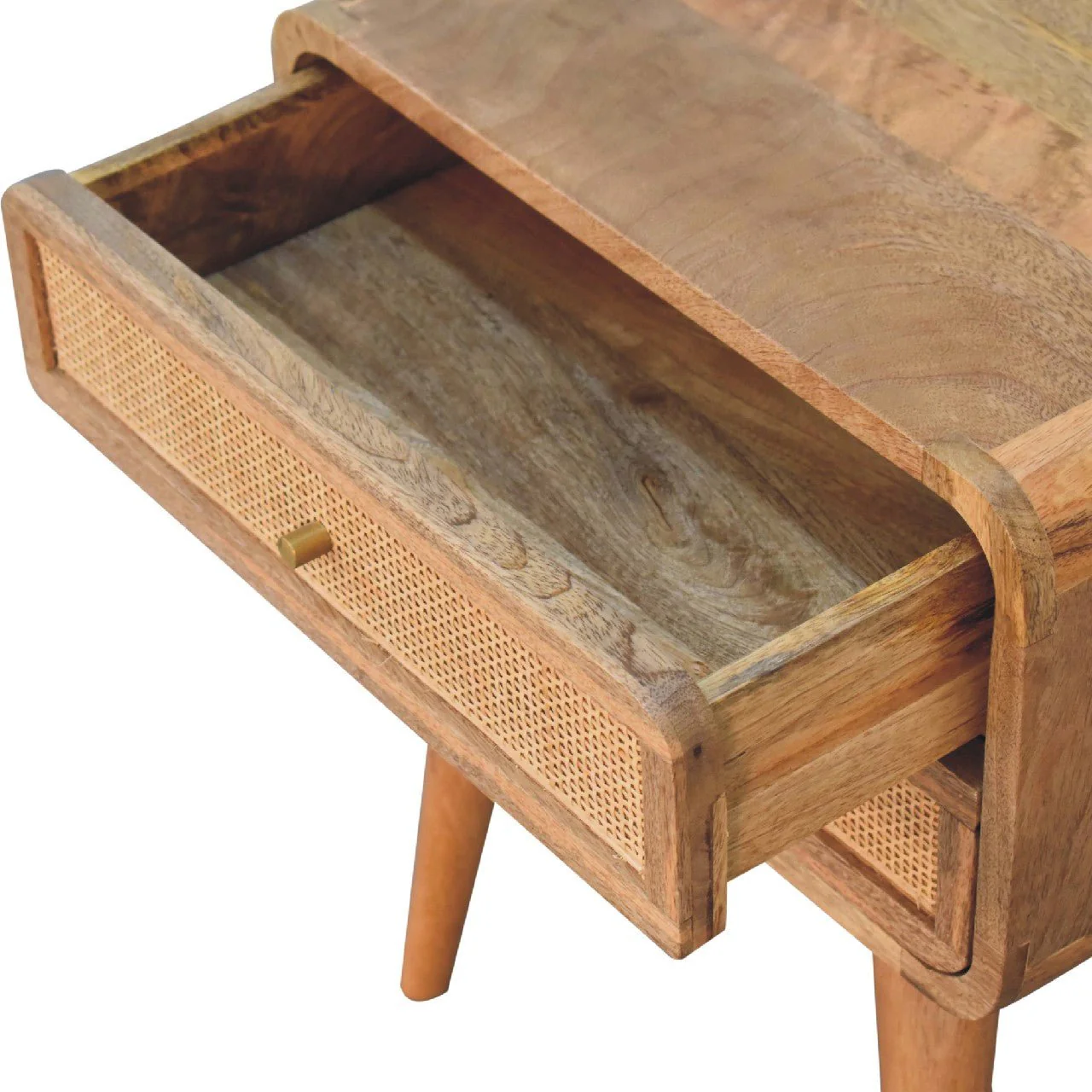 Wood and Rattan Bedside with 2 Drawers - Image 8