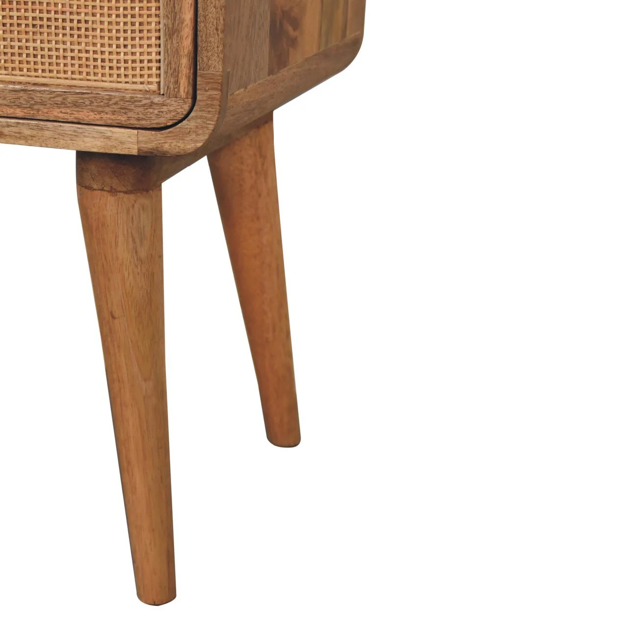Wood and Rattan Bedside with 2 Drawers - Image 9