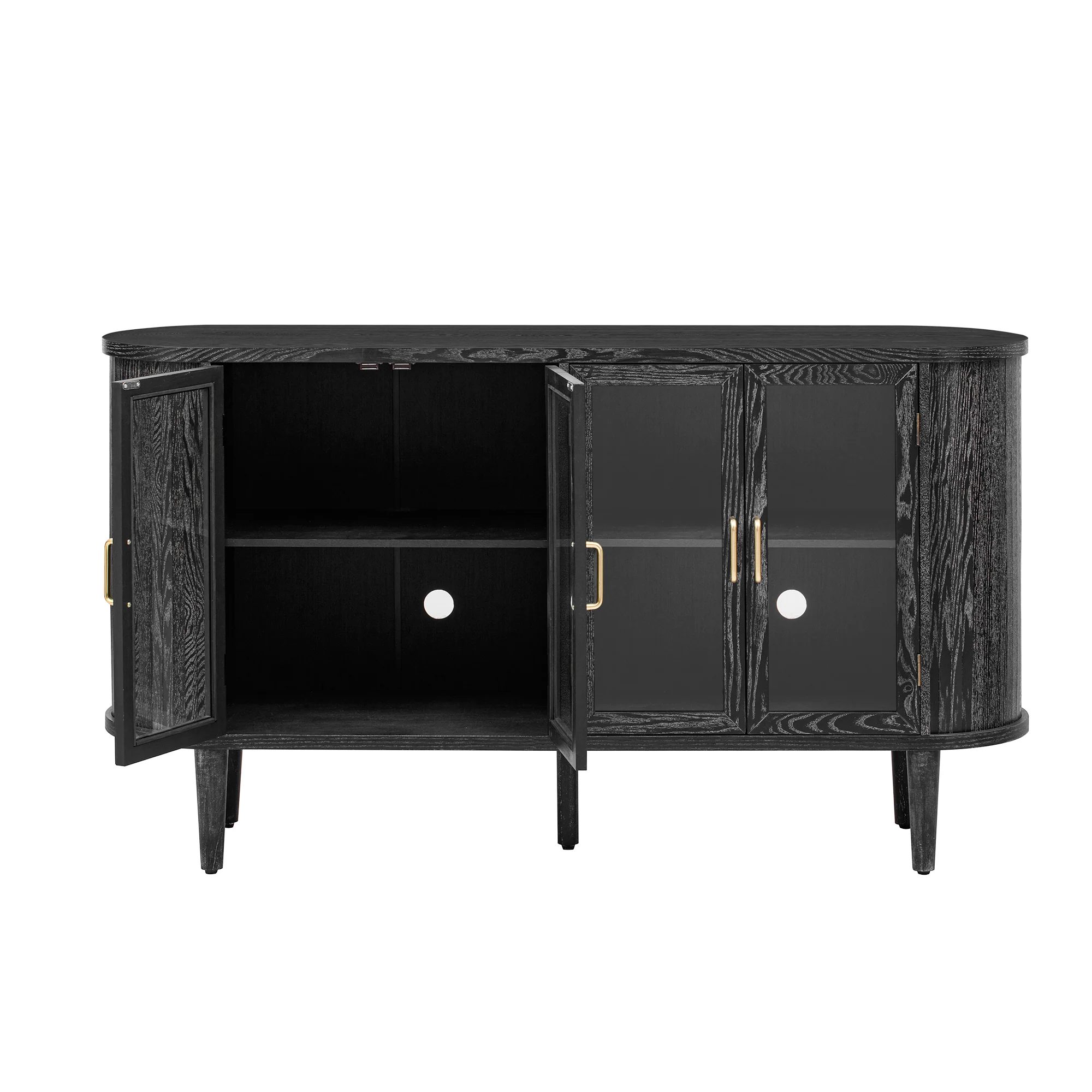 Wood Buffet Cabinet with Glass Doors and Adjustable Shelves - Image 30