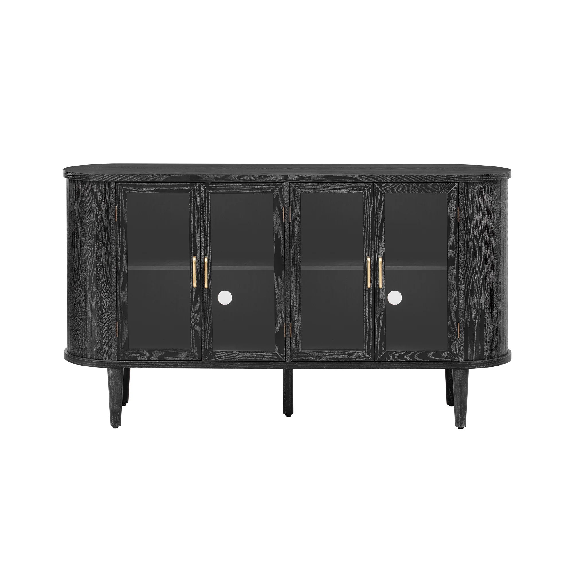Wood Buffet Cabinet with Glass Doors and Adjustable Shelves - Image 31