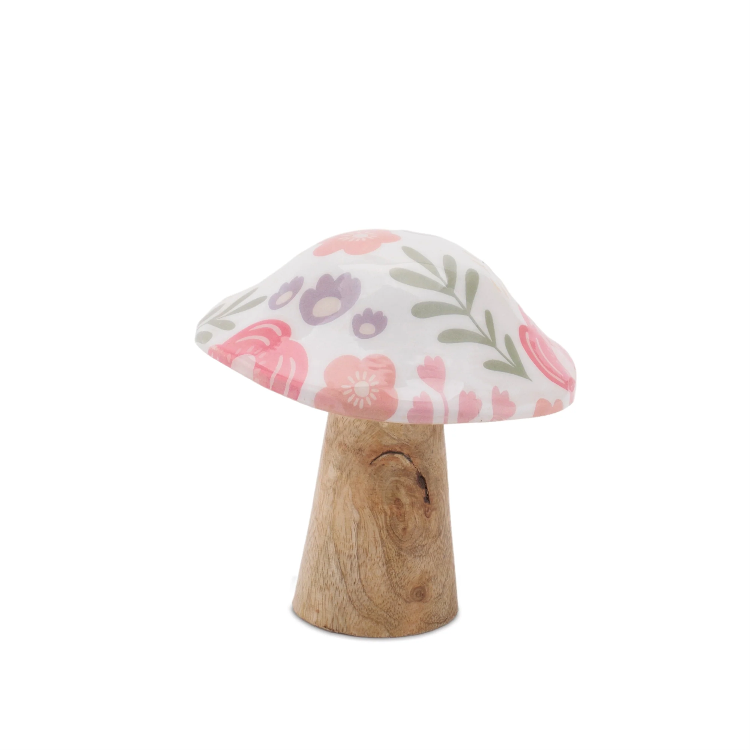 Wood Floral Patterned Mushroom, Set of 2 - Image 2