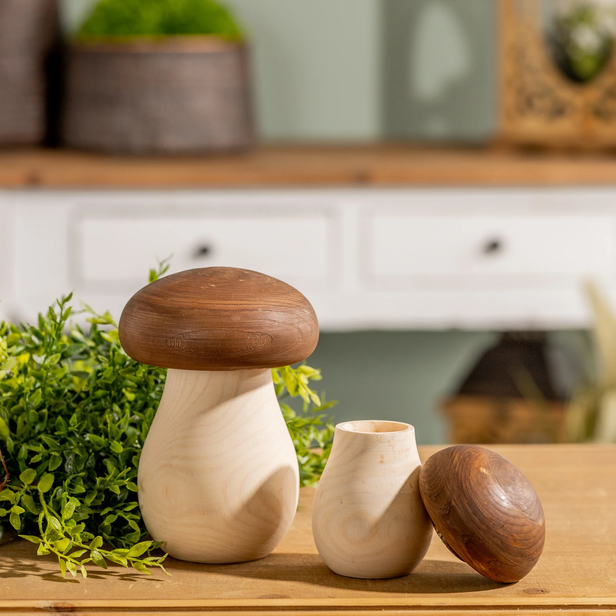Wood Mushroom Box Decor, Set of 2 - Image 8