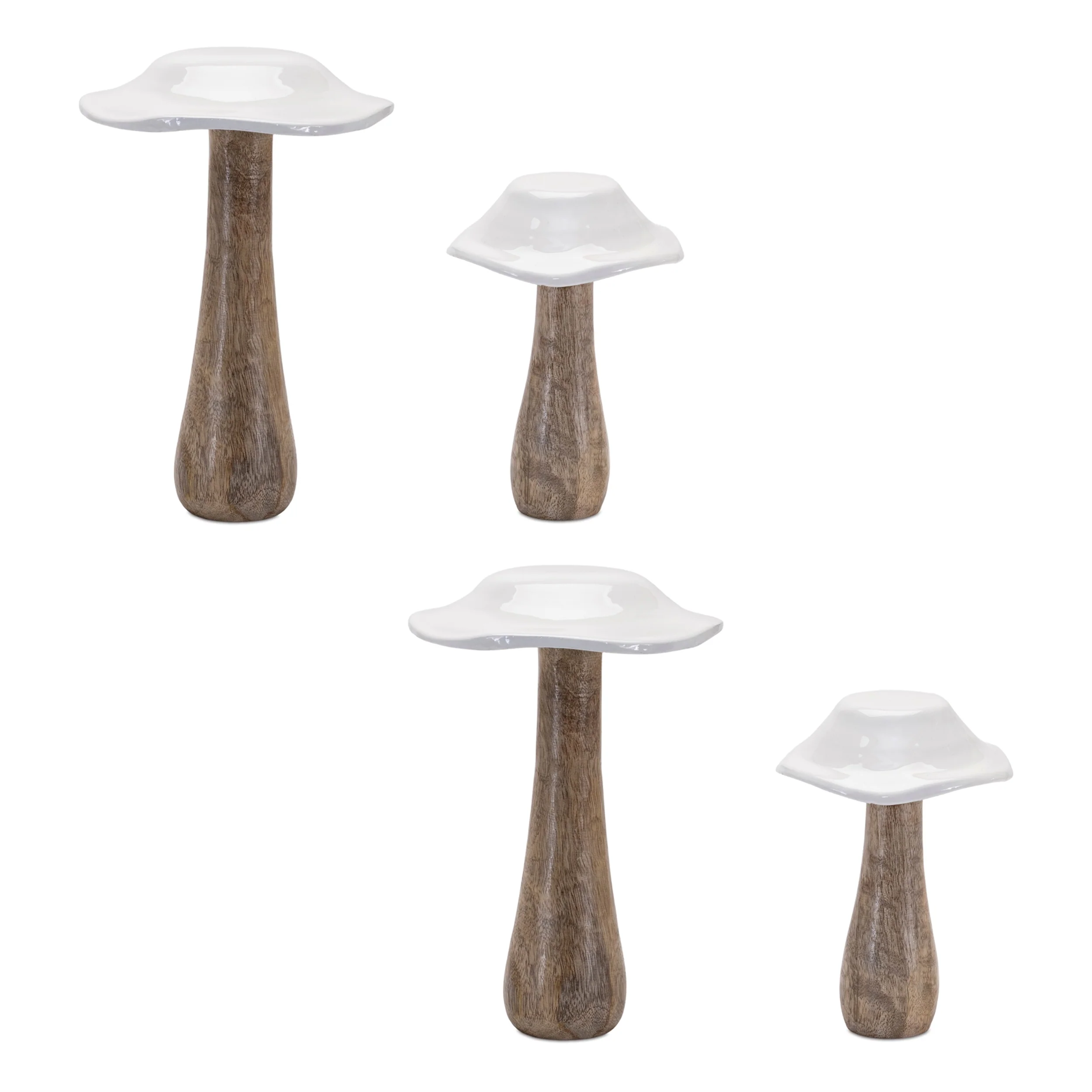 Wood Mushroom Decor, Set of 4 - Image 4