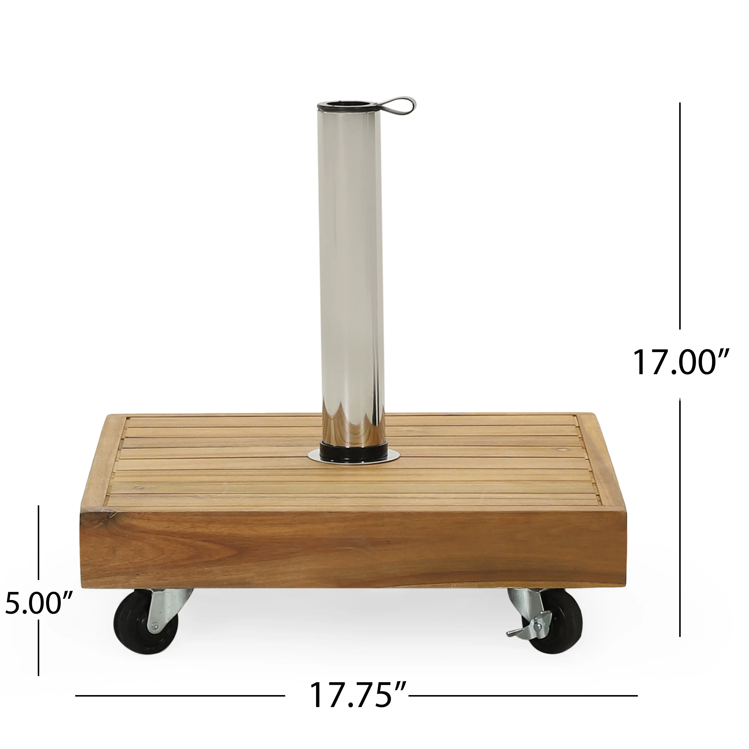 Wood Outdoor Square Umbrella Base with Casters - Image 10
